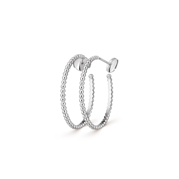 VCARN9PM00 - Perlée pearls of gold hoop earrings, small model