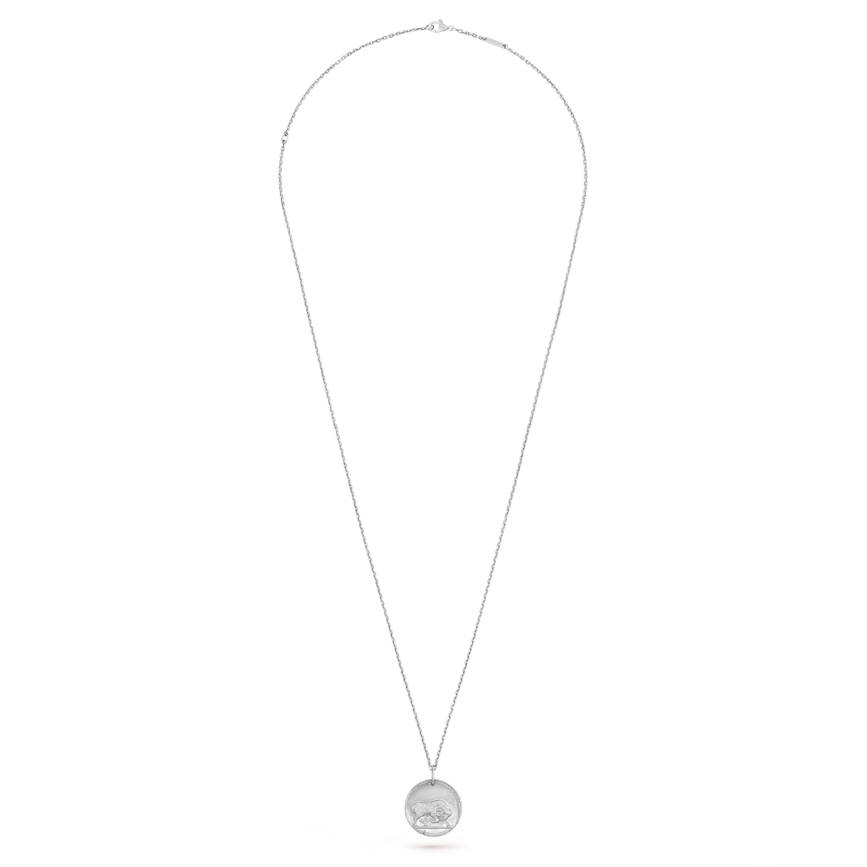 Zodiaque medal Arietis (Aries), 18K white gold, Front, Jewelry Pendent - Van Cleef & Arpels