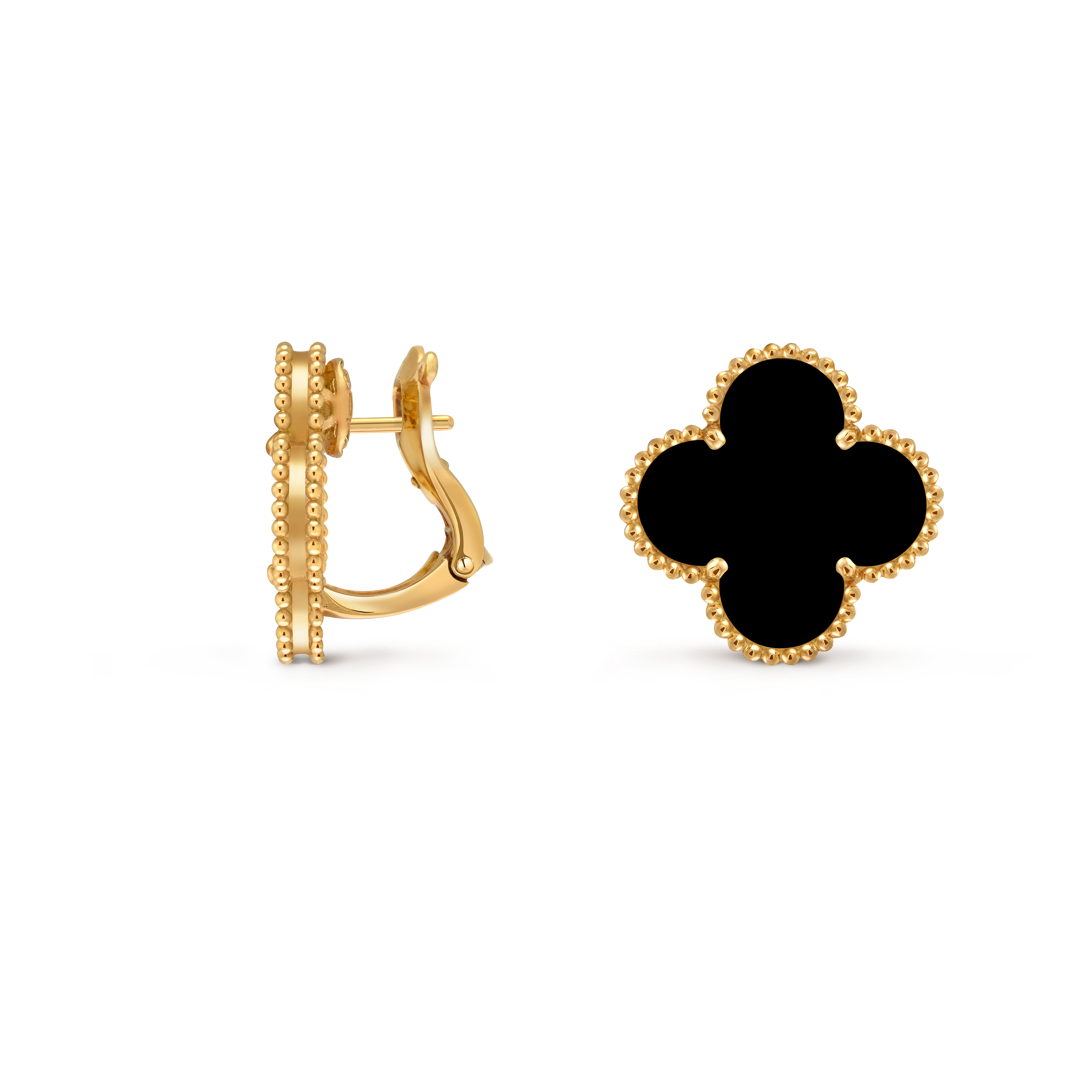 Magic Alhambra耳环, 18K黄金, 缟玛瑙:  2颗, Profile, Jewelry Earrings_梵克雅宝_Van Cleef & Arpels