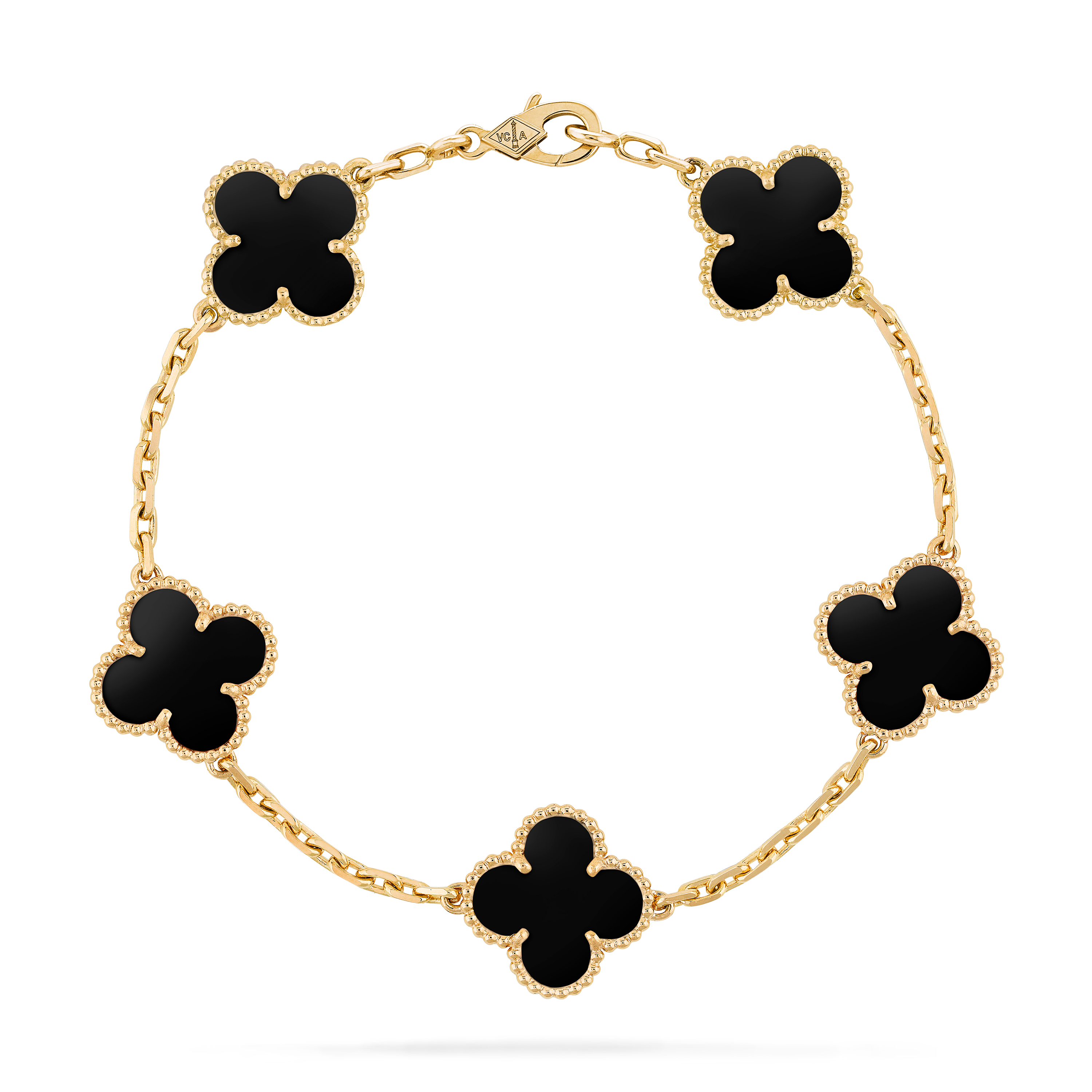 Vintage Alhambra bracelet, 5 motifs 18K yellow gold - Van Cleef