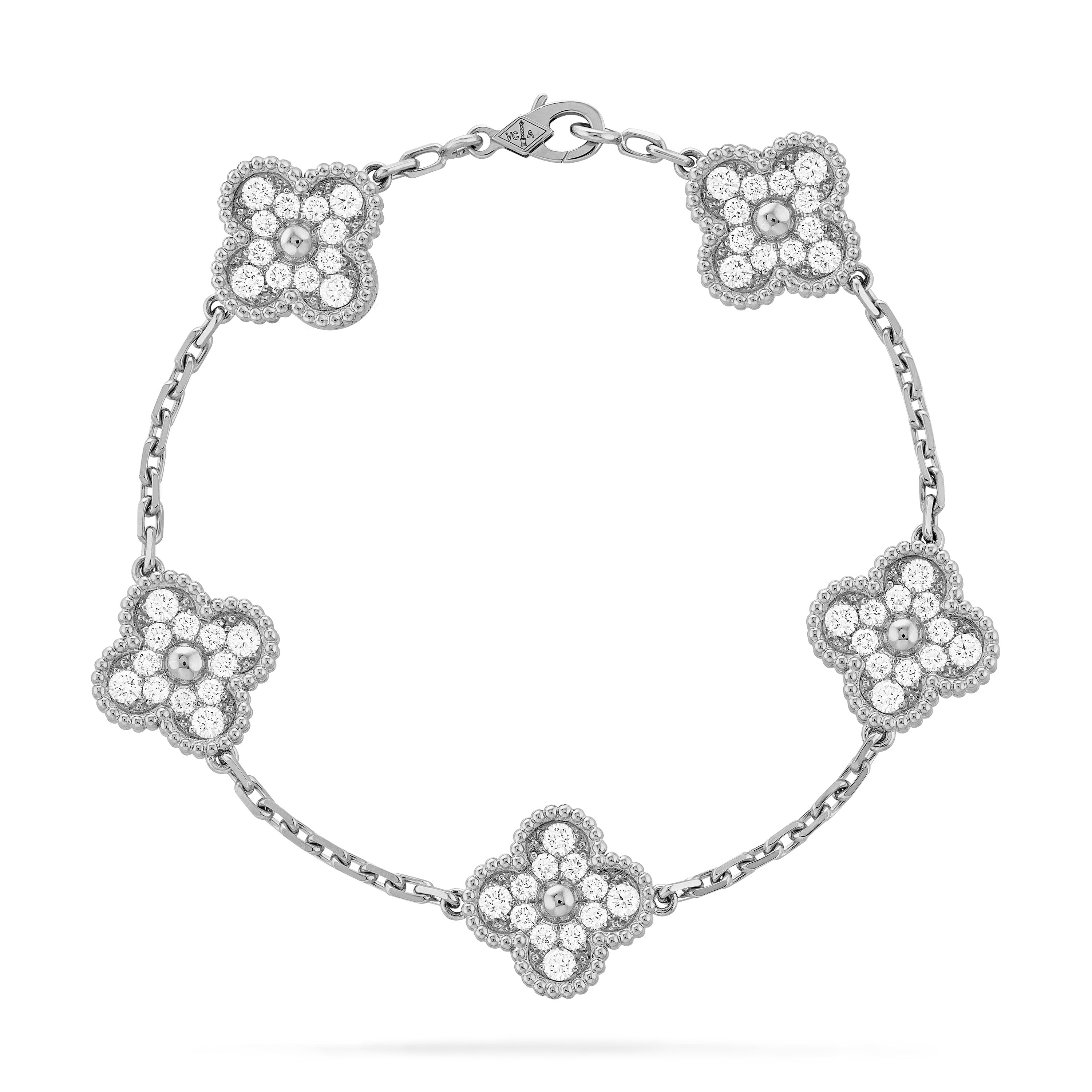 van cleef alhambra diamond bracelet