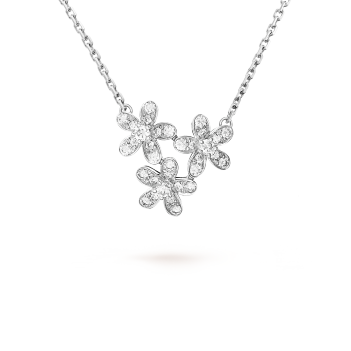 Fleurette pendant 18K white gold, Diamond- Van Cleef & Arpels