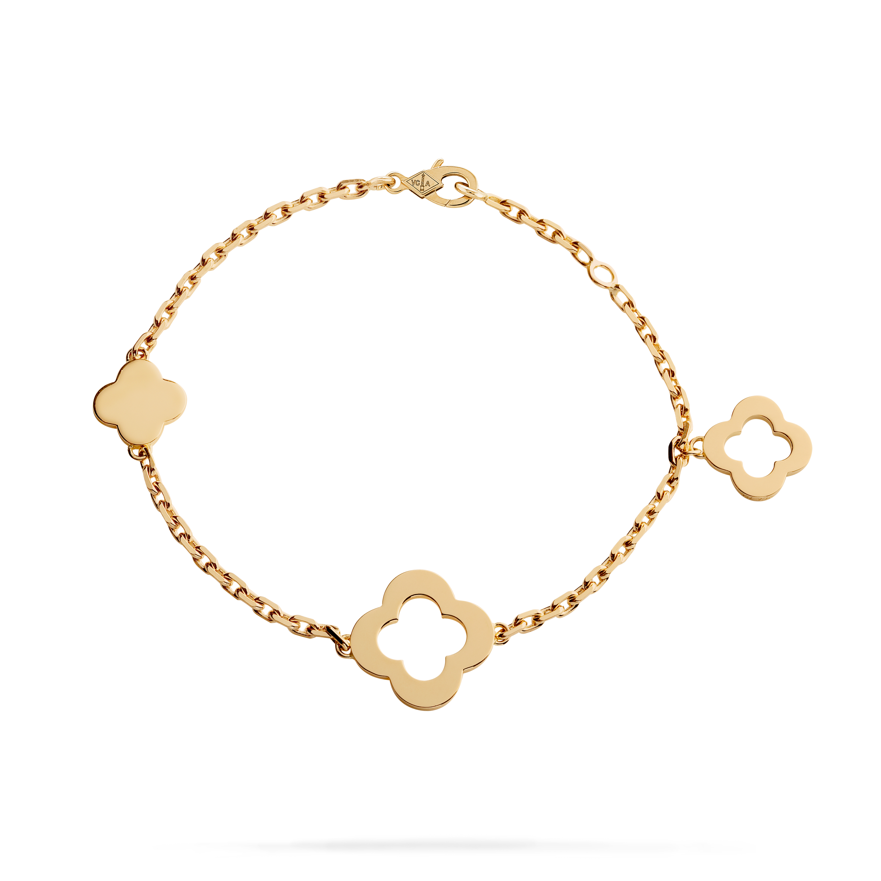 Byzantine Alhambra bracelet, 3 motifs 18K yellow gold- Van Cleef