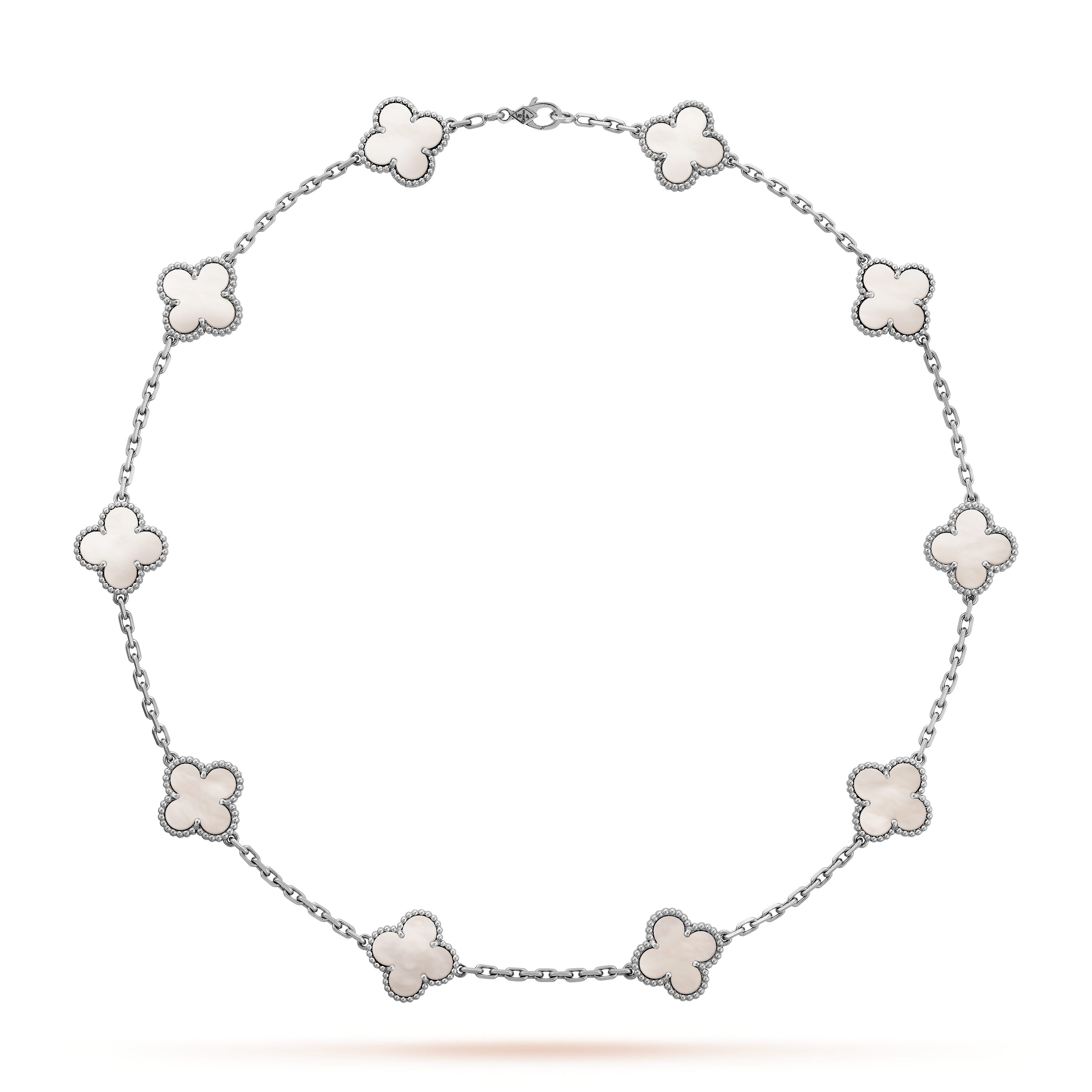 van cleef white clover necklace