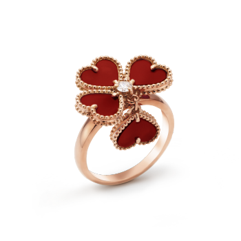 バレンタインに【van cleef & arpels】Sweet Hearts ペンダント Sweet Hearts pendant 18K rose gold, Carnelian- Van Cleef