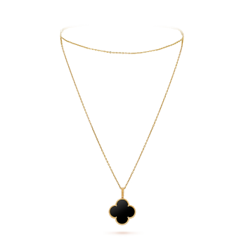 【Van Creef&Arpels】ピュア アルハンブラ Black ペンダント Pure Alhambra pendant 18K yellow gold, Onyx- Van Cleef & Arpels