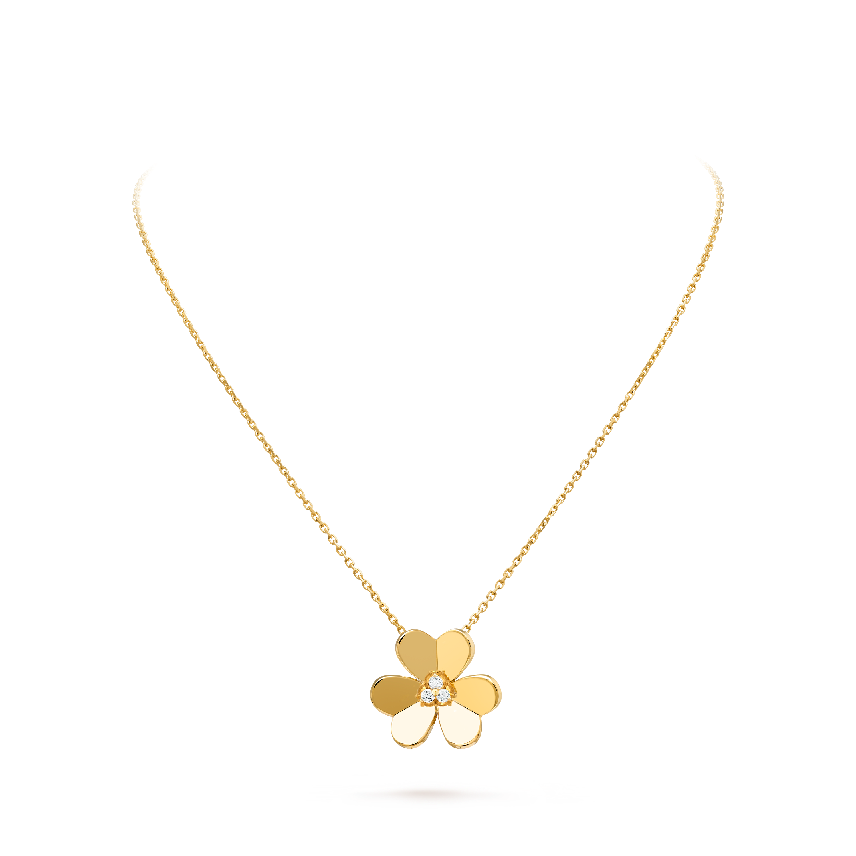 Frivole pendant, large model 18K yellow gold, Diamond- Van Cleef