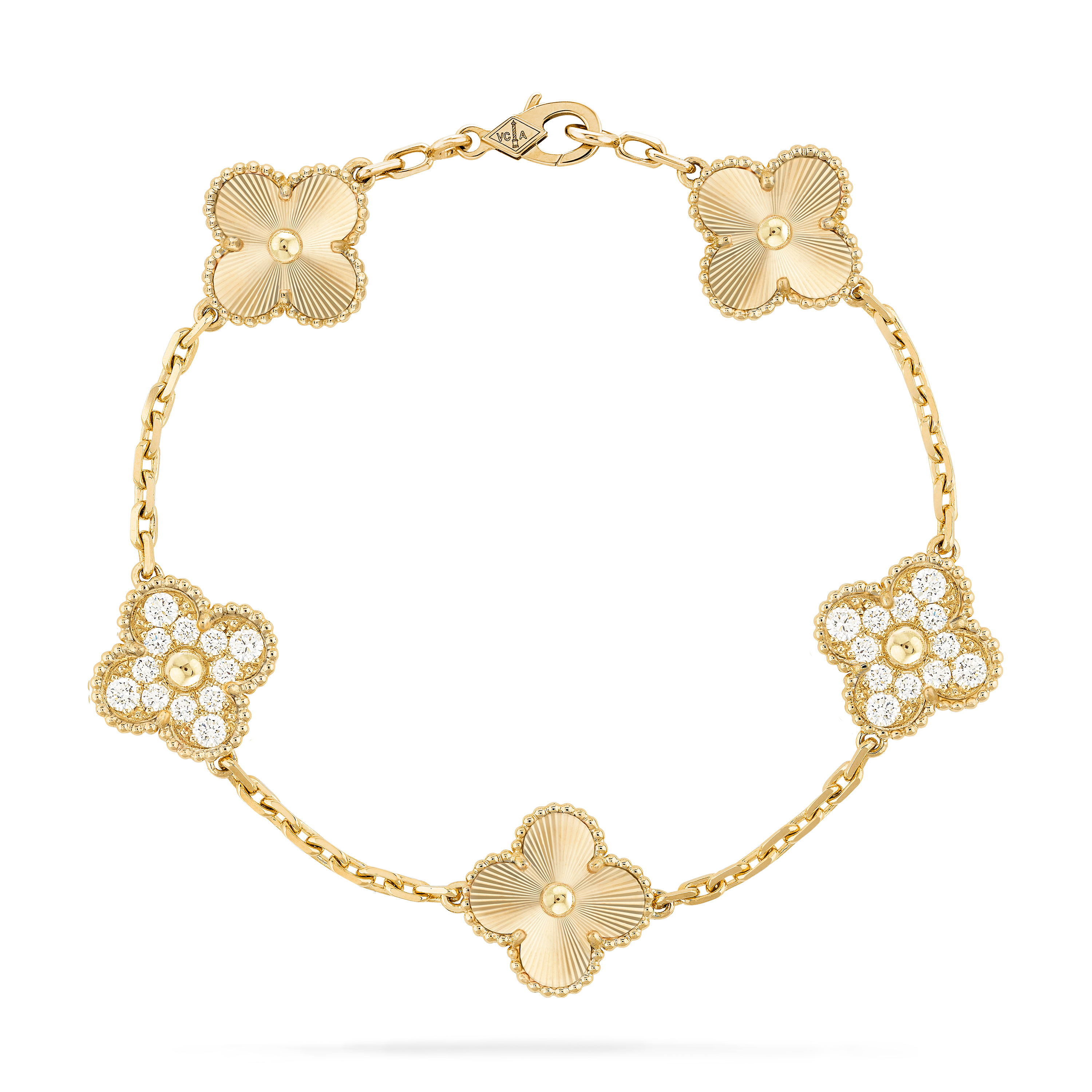 Vintage Alhambra bracelet, 5 motifs 18K yellow gold - Van Cleef