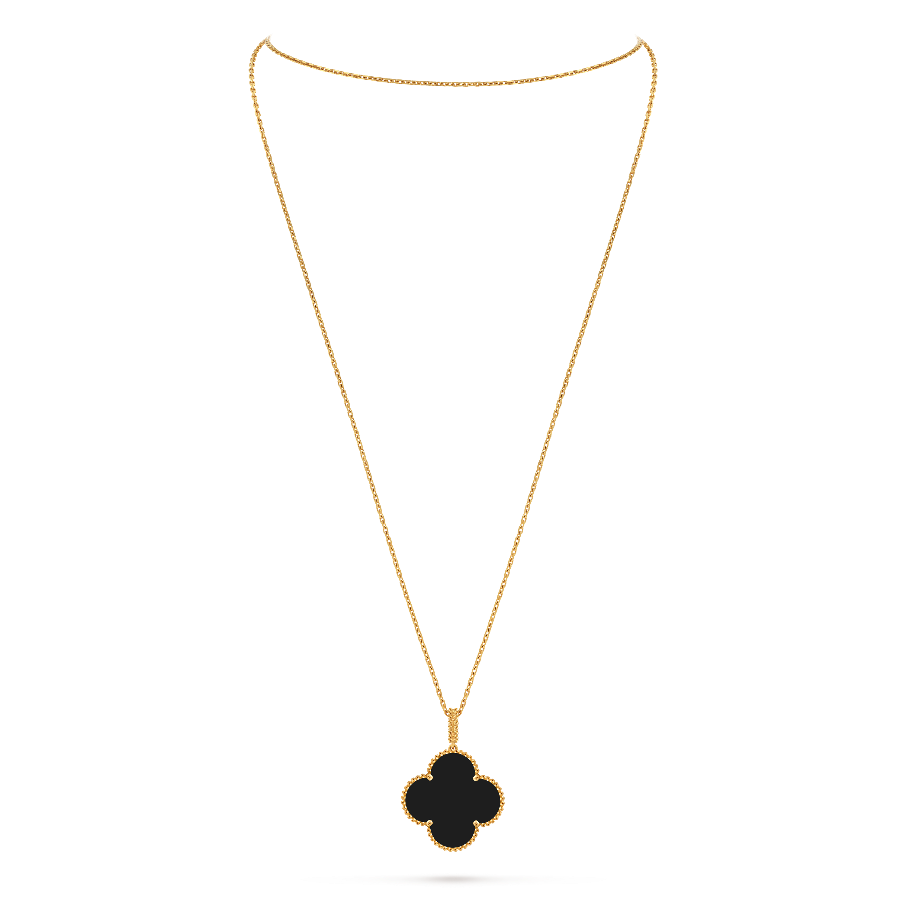 Magic Alhambra long necklace, 1 motif 18K yellow gold
