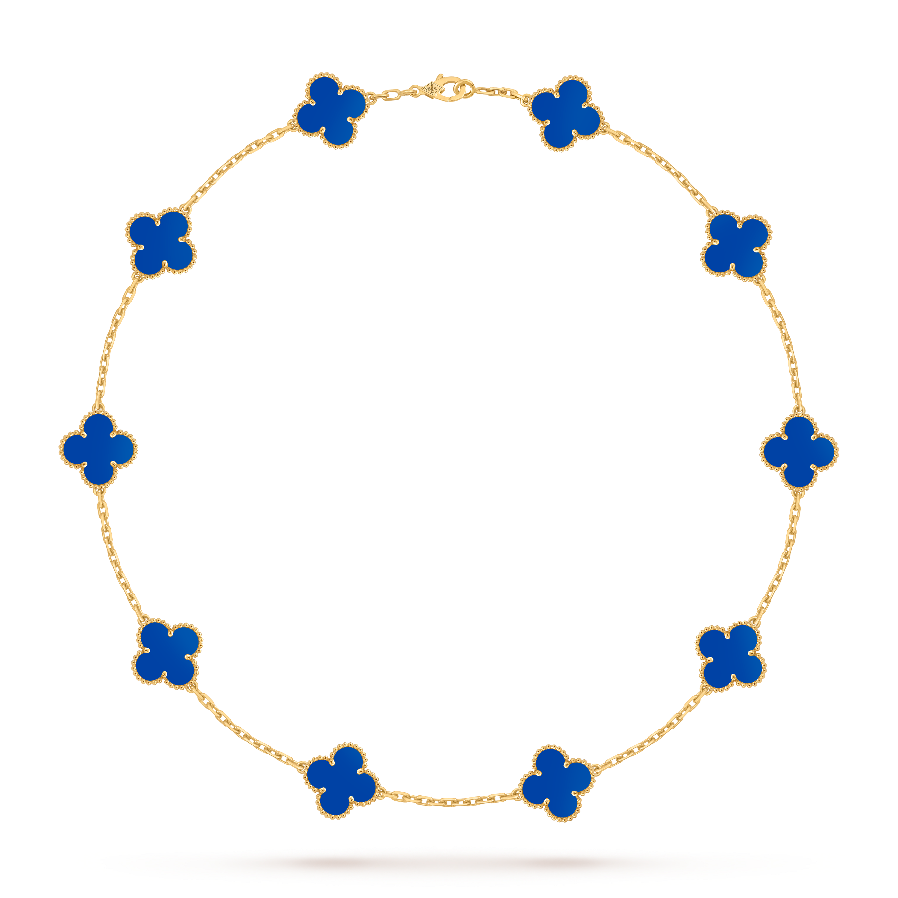 Vintage Alhambra项链，10四叶幸运图案, 18K黄金, 玛瑙:  10颗, Front, Jewelry Necklace_梵克雅宝_Van Cleef & Arpels