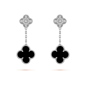Vintage Alhambra bracelet, 5 motifs 18K white gold, Diamond