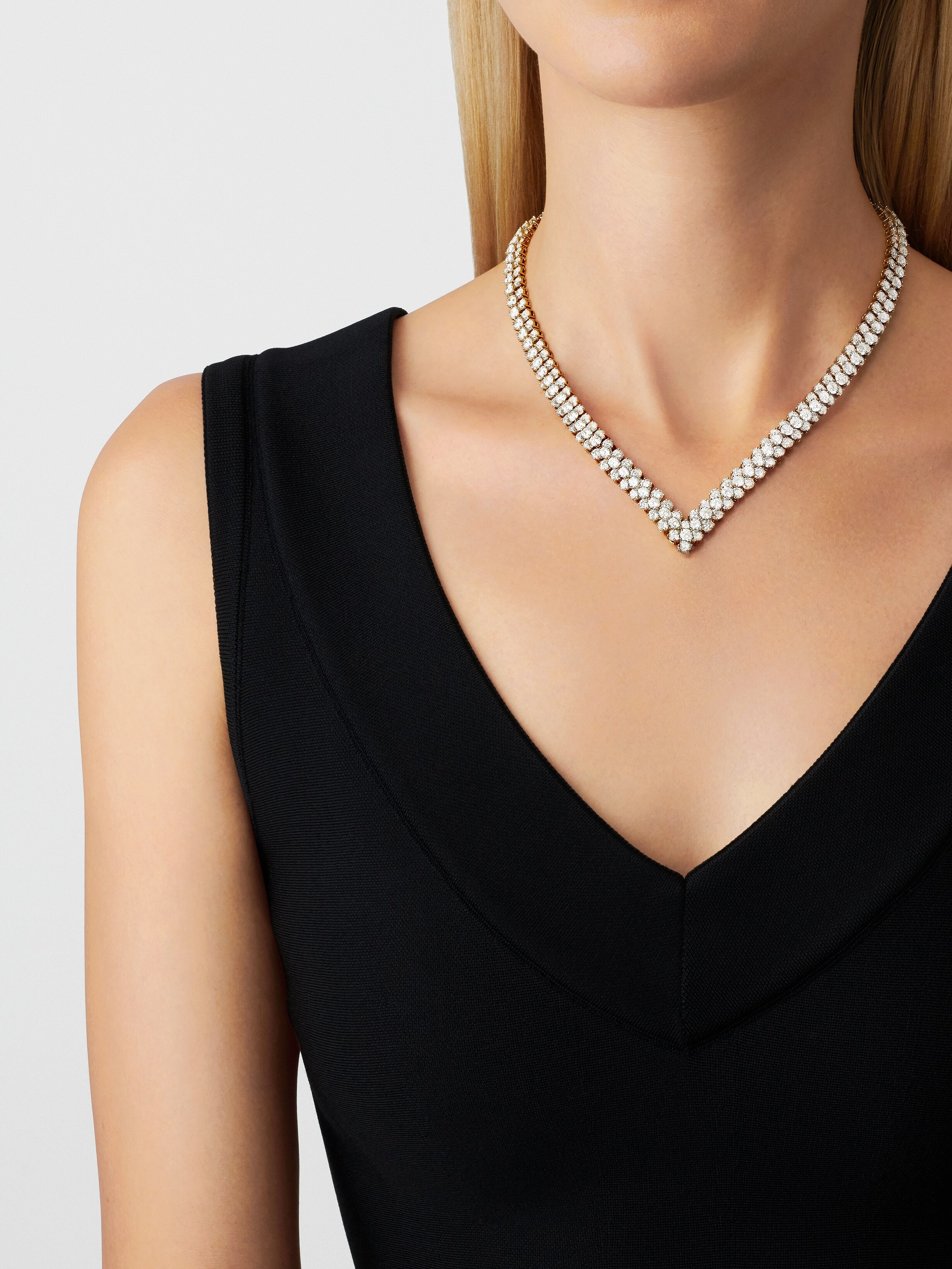 À Cheval 3-row transformable necklace, 18K yellow gold, Diamond:  282 stones,  54.04 carats, Worn Alternative, High Jewelry Necklace - Van Cleef & Arpels