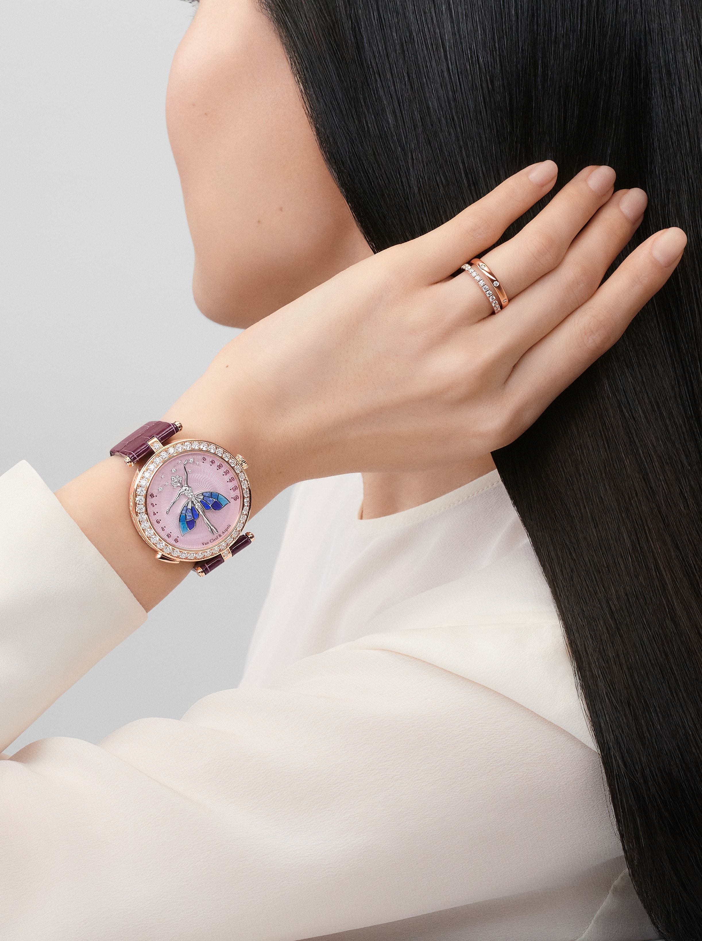 Van Cleef & Arpels ピンクレザーベルト Van Cleef & Arpels ピンクレザーベルト Van Cleef & Arpels: Van