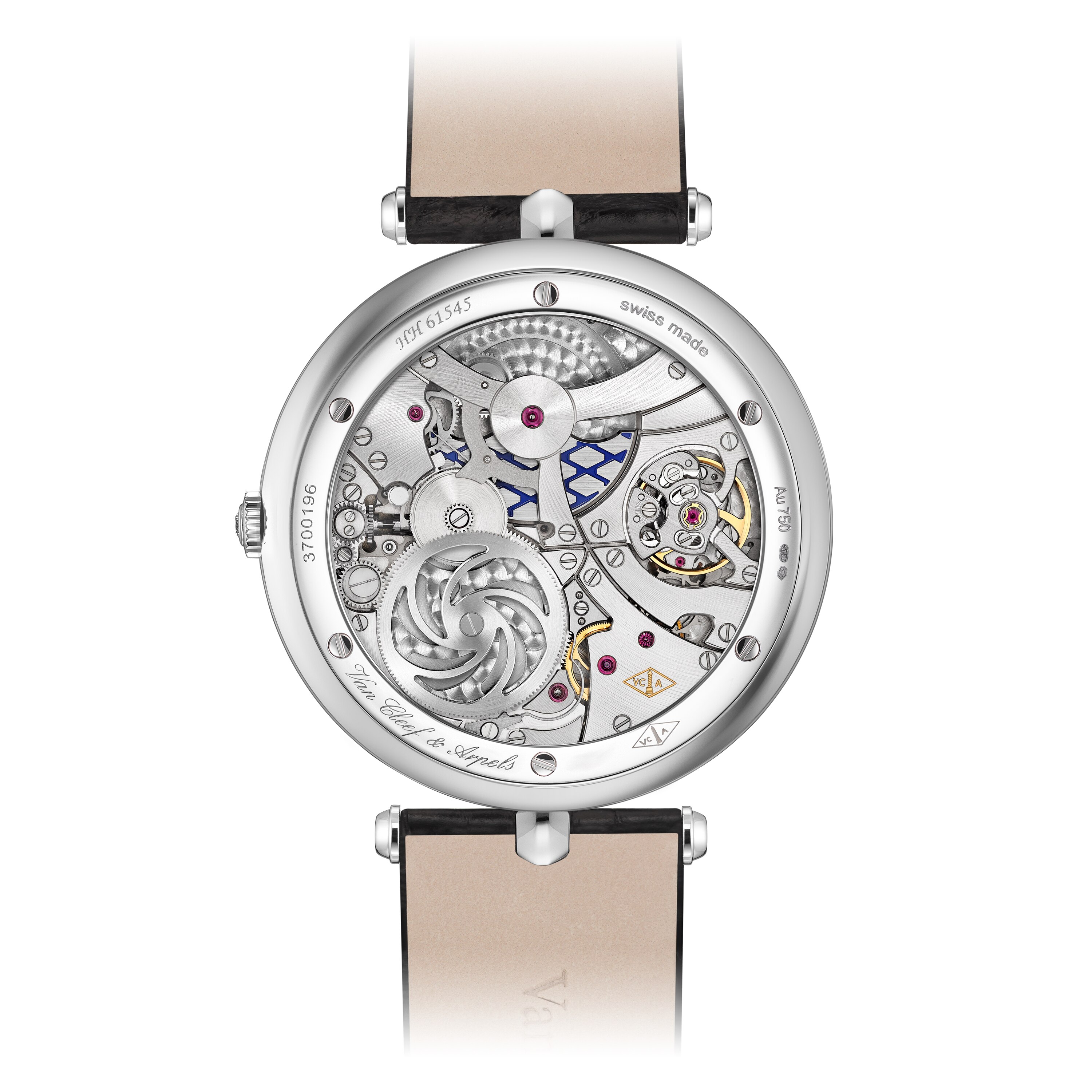 Pierre Arpels Heure d'Ici & Heure d'Ailleurs腕表, 18K白金, 钻石:  1 宝石,  0.04 克拉, Back, Watch_梵克雅宝_Van Cleef & Arpels