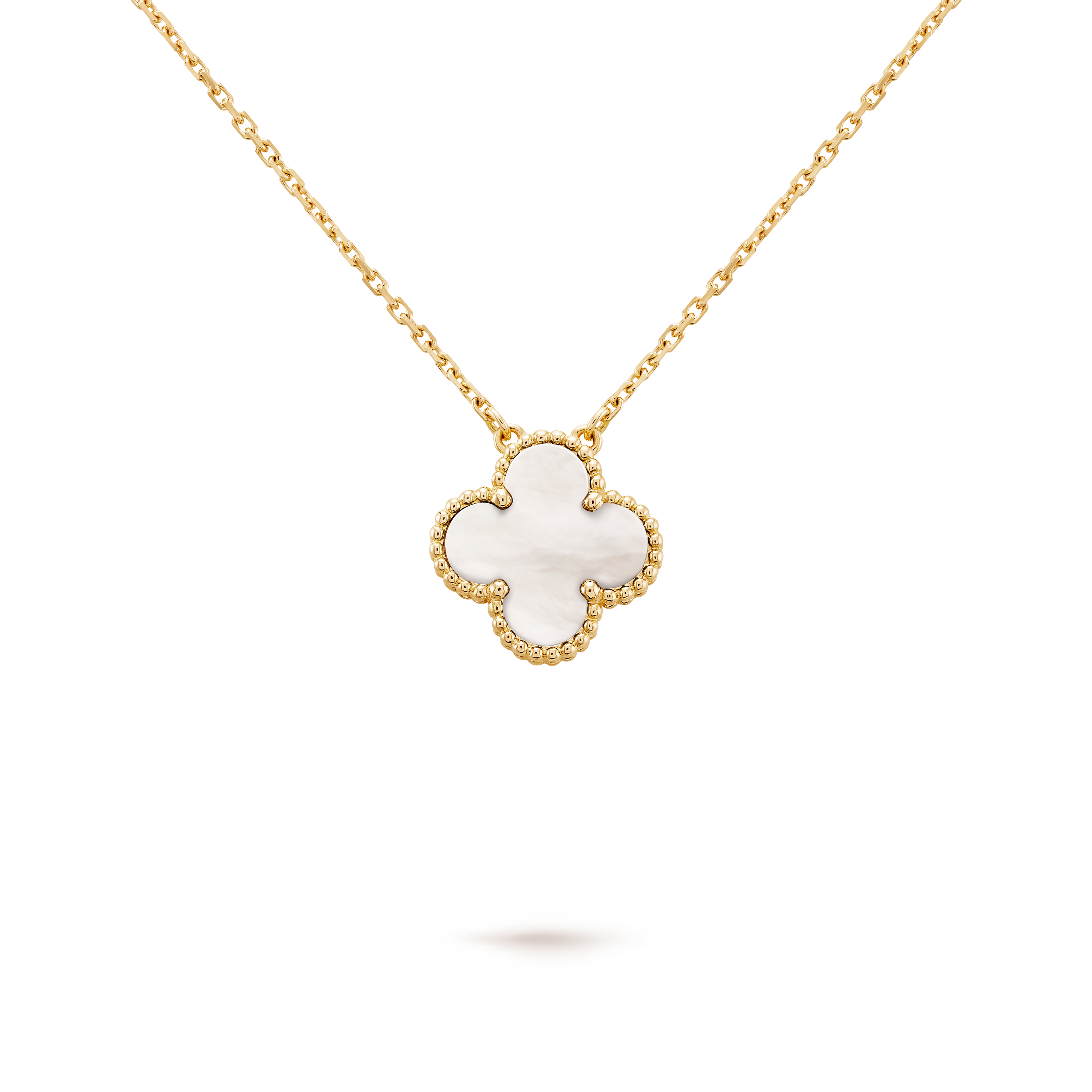 Vintage Alhambra pendant 18K white gold Mother of pearl Van