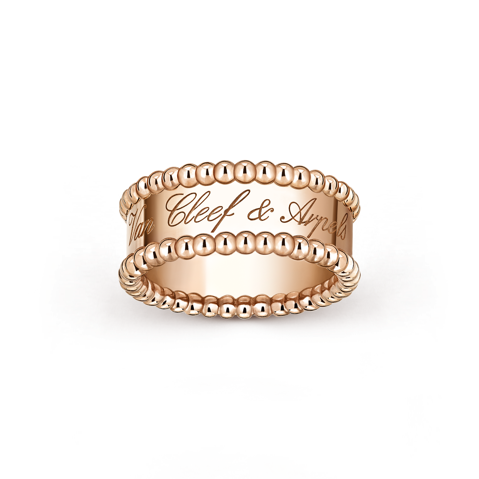 Perlée signature戒指, 18K玫瑰金, Front, Jewelry Ring_梵克雅宝_Van Cleef & Arpels
