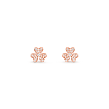 Sweet Alhambra earstuds 18K rose gold, Carnelian- Van Cleef
