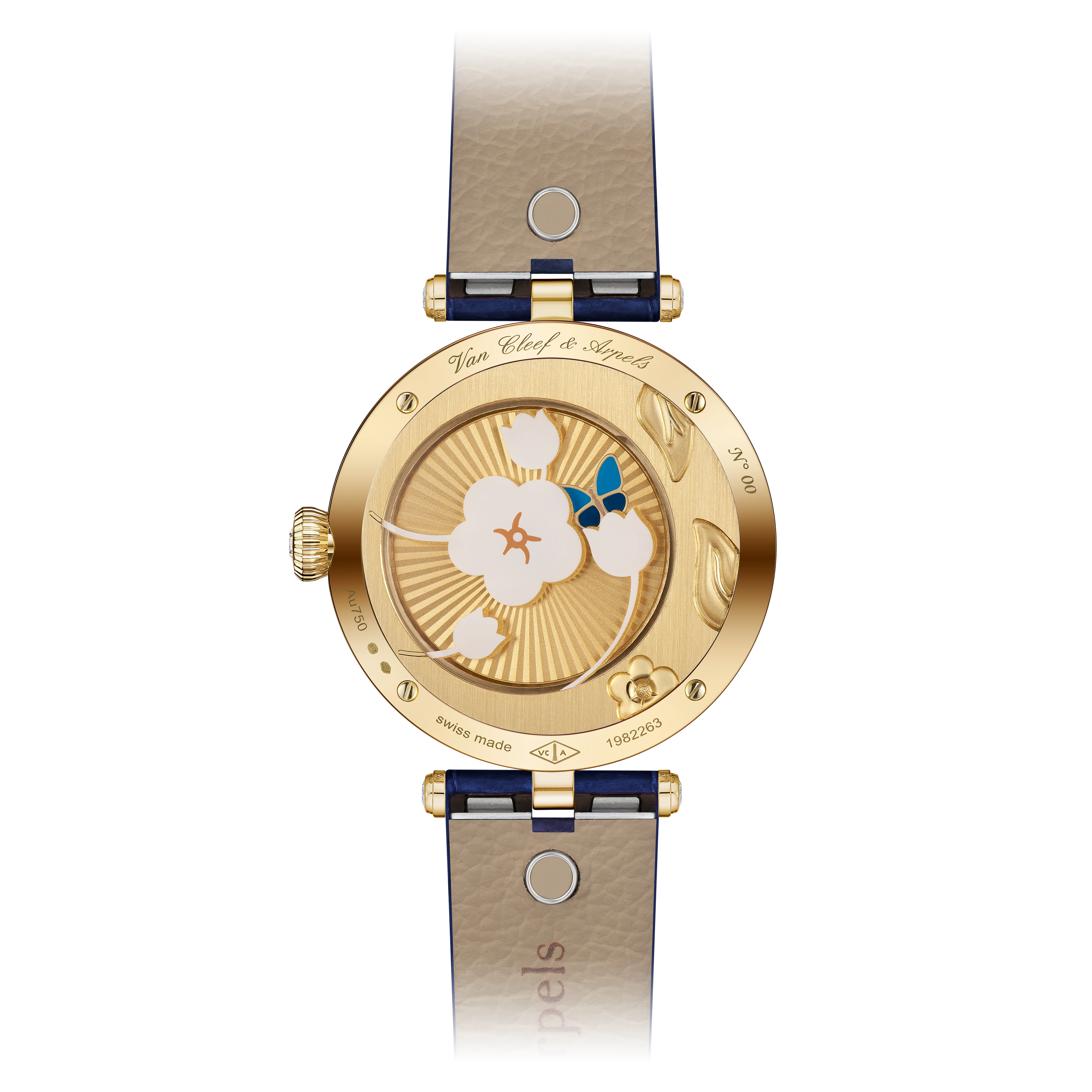 Lady Lucky Spring Butterfly, 18K黄金, 珍珠母贝:  3颗, 钻石:  326颗,  4.65 克拉, Back, Watch_梵克雅宝_Van Cleef & Arpels