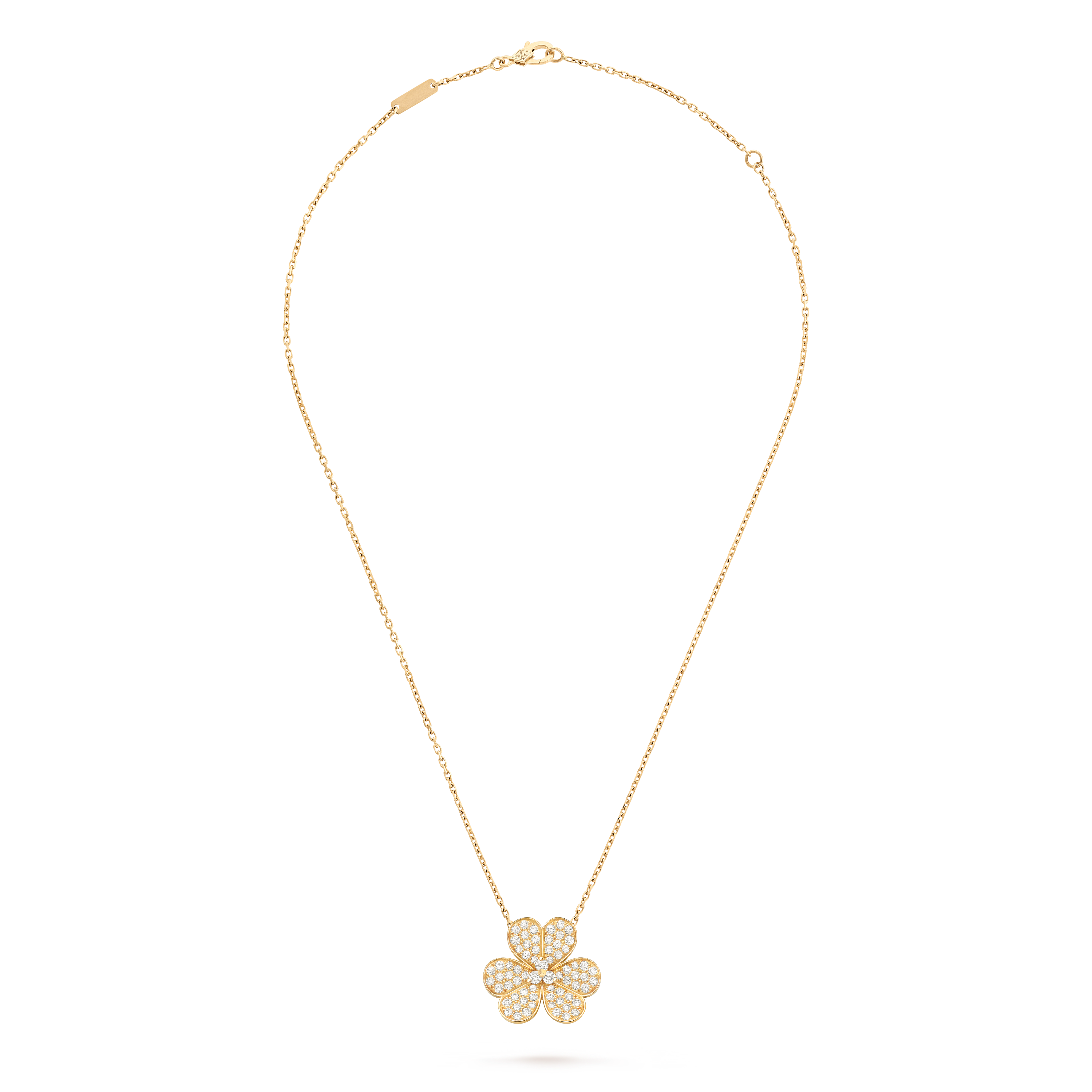 Frivole pendant, large model, 18K yellow gold, Diamond:  69 stones,  1.23 carats, Front, Jewelry Pendent - Van Cleef & Arpels