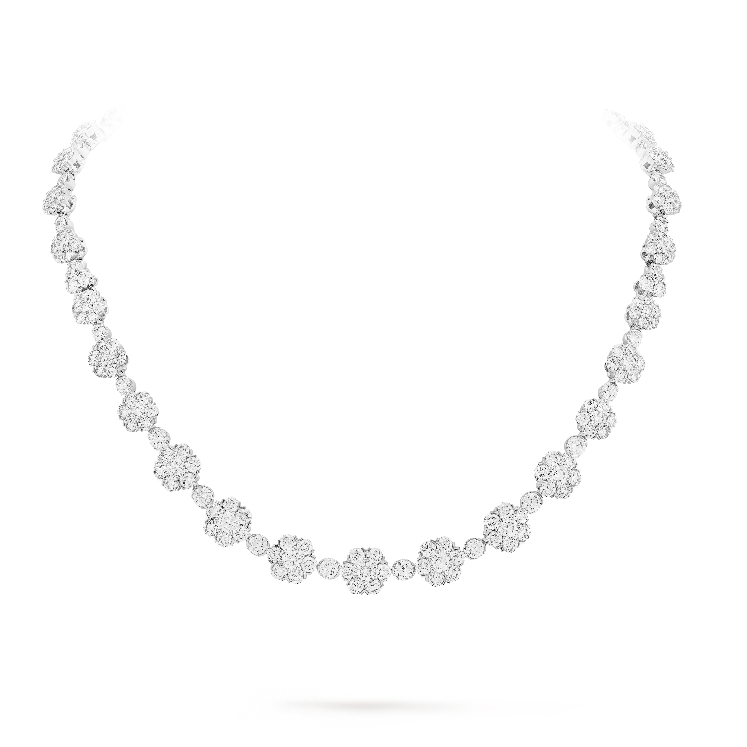 Snowflake transformable necklace, 18K white gold, Diamond:  680 stones,  61.72 carats, Detail, High Jewelry Necklace - Van Cleef & Arpels