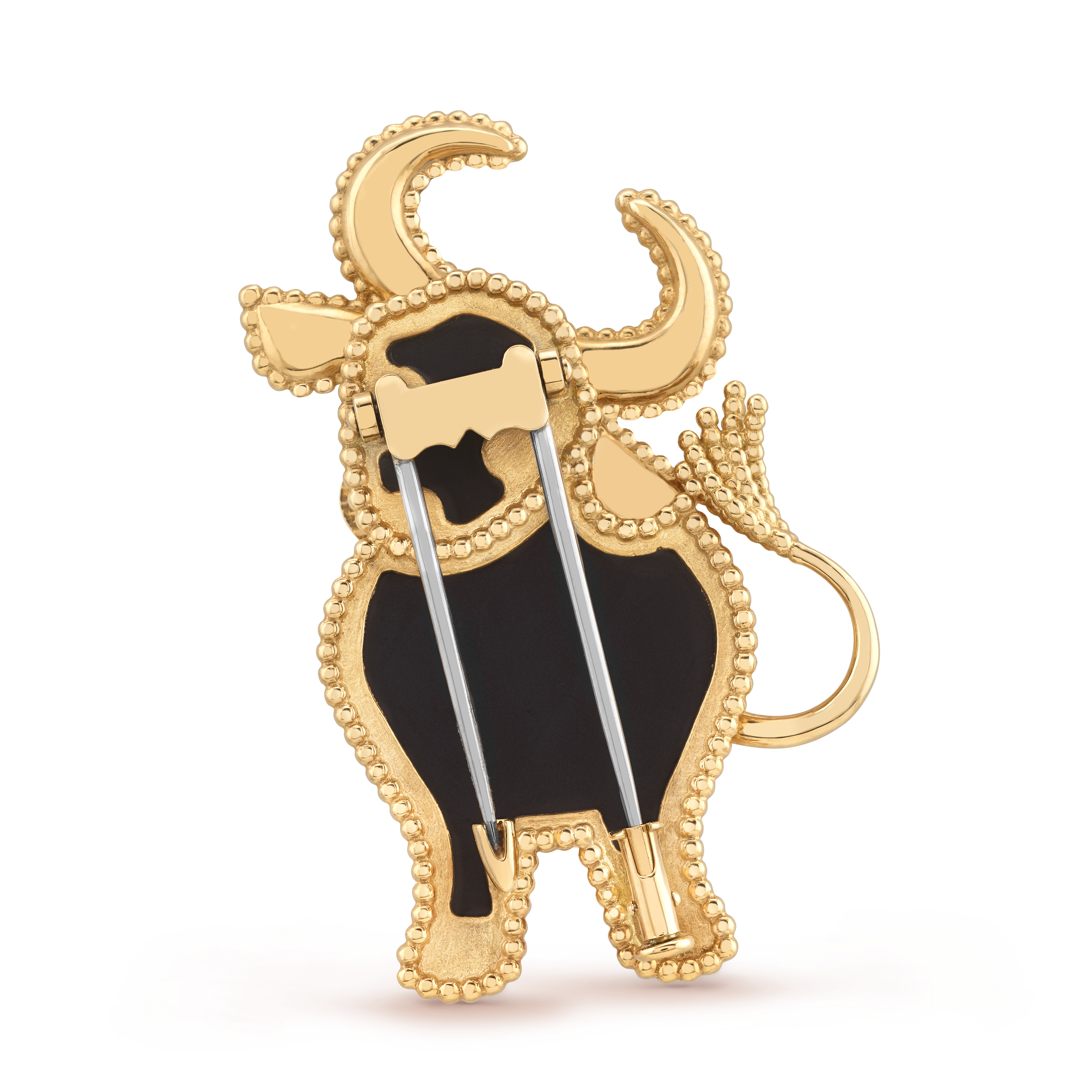 Lucky Animals Ox胸针, 18K黄金, 缟玛瑙:  4颗, Back, Jewelry Clip_梵克雅宝_Van Cleef & Arpels