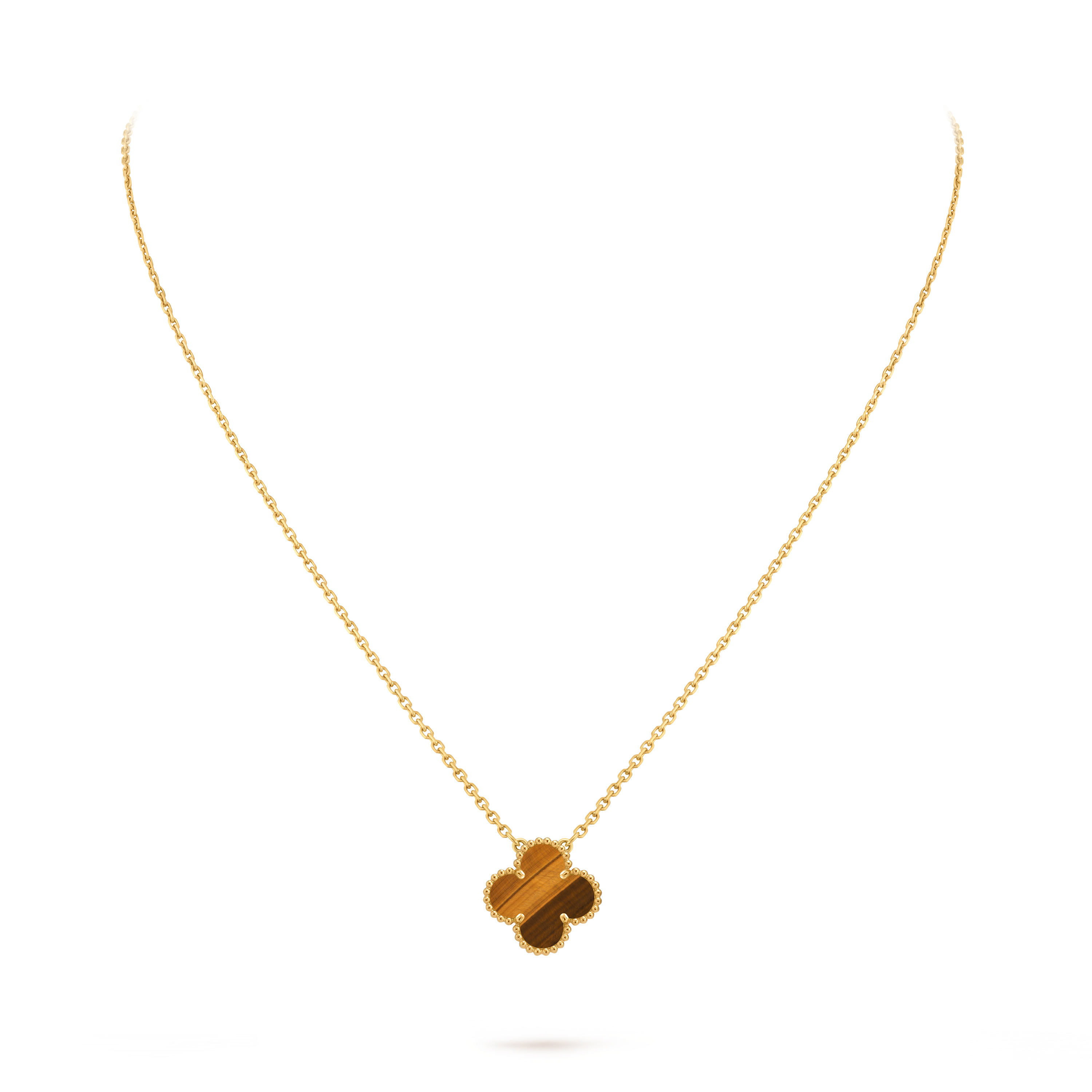 Vintage Alhambra吊坠, 18K黄金, 虎眼石:  1 宝石, Three Fourth, Jewelry Pendent_梵克雅宝_Van Cleef & Arpels