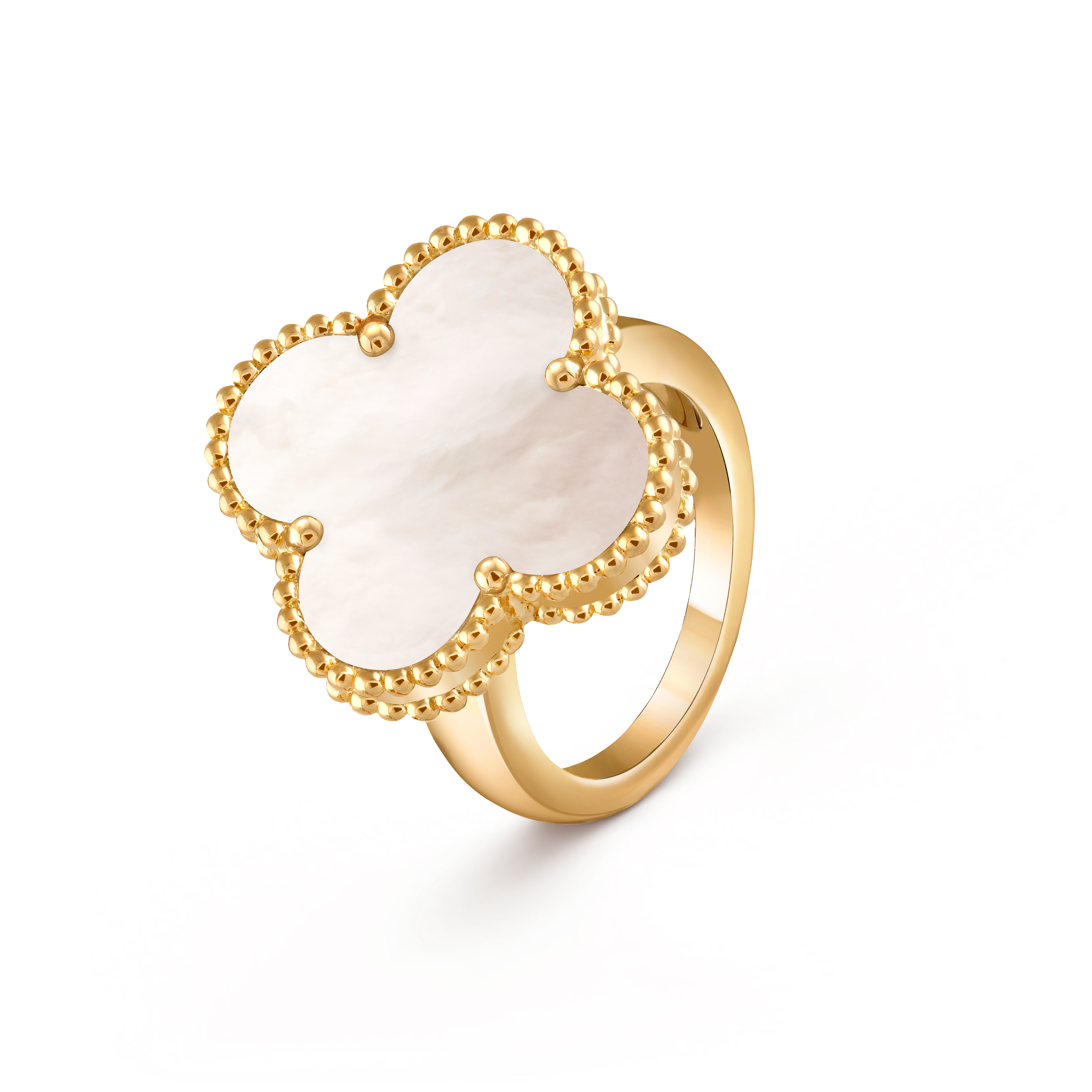 Magic Alhambra ring, 18K yellow gold, Mother-of-pearl:  1 stone, Three Fourth, Jewelry Ring - Van Cleef & Arpels