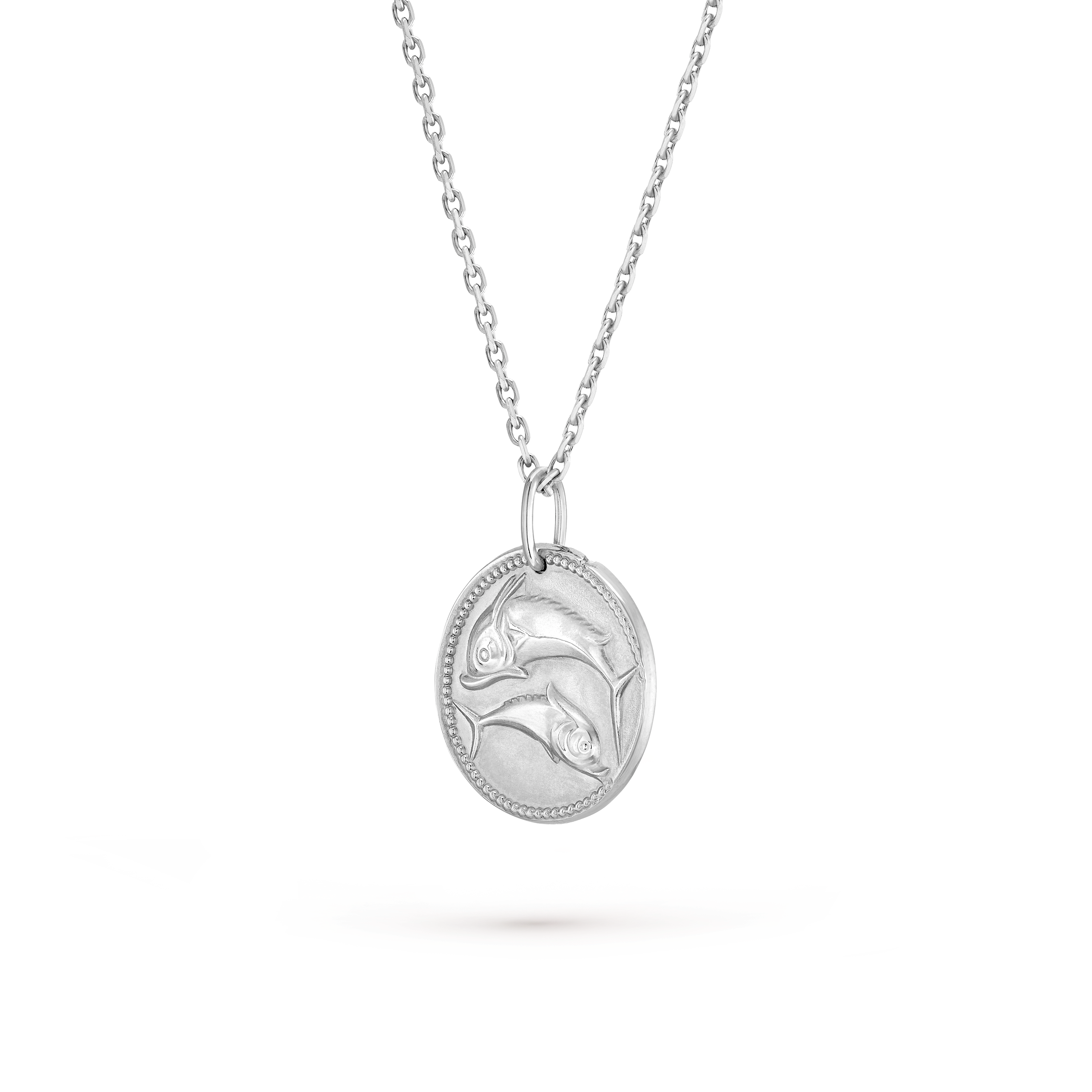 Zodiaque medal Piscium (Pisces), 18K white gold, Three Fourth, Jewelry Pendent - Van Cleef & Arpels