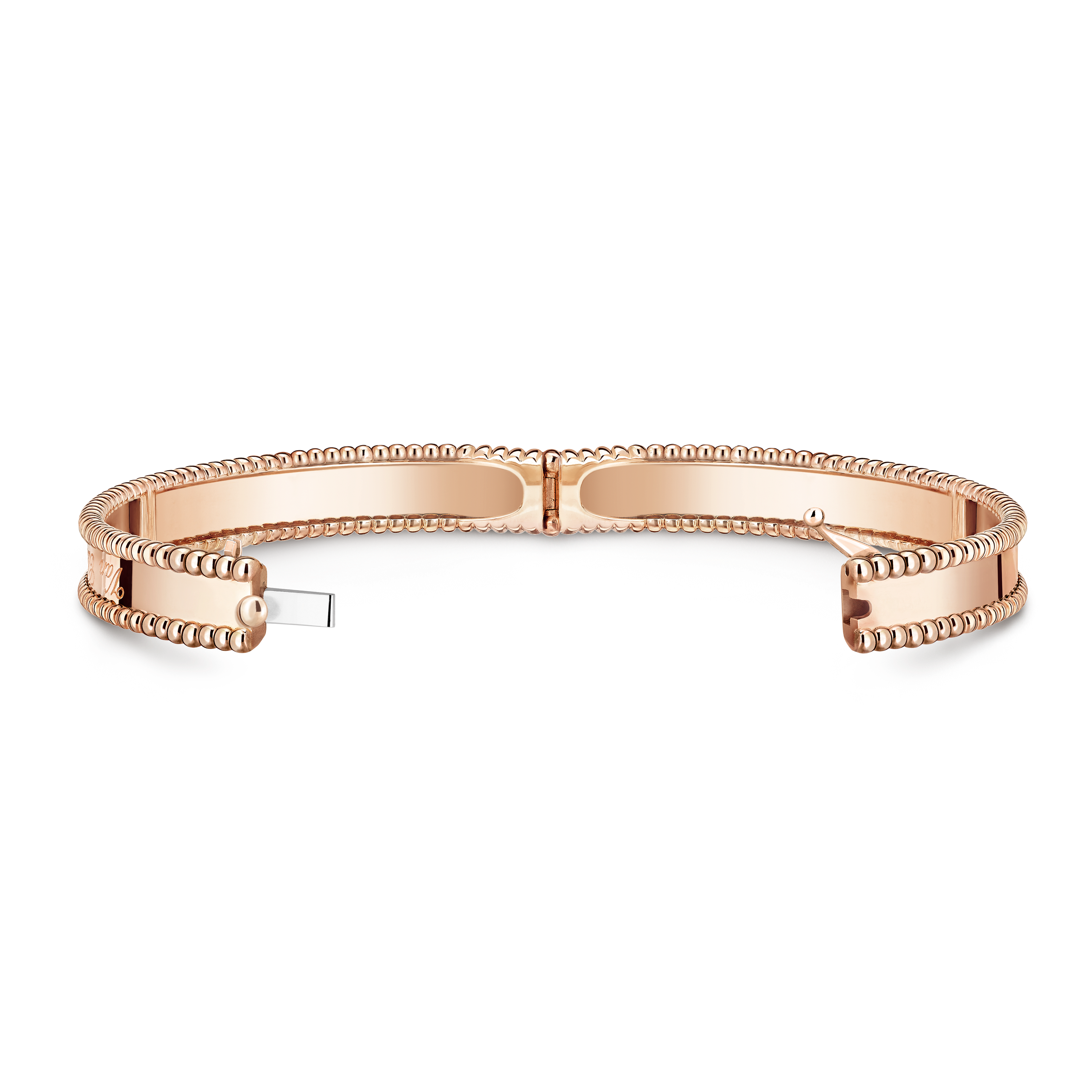 Perlée signature手镯，中号款式, 18K玫瑰金, Open, Jewelry Bracelet_梵克雅宝_Van Cleef & Arpels