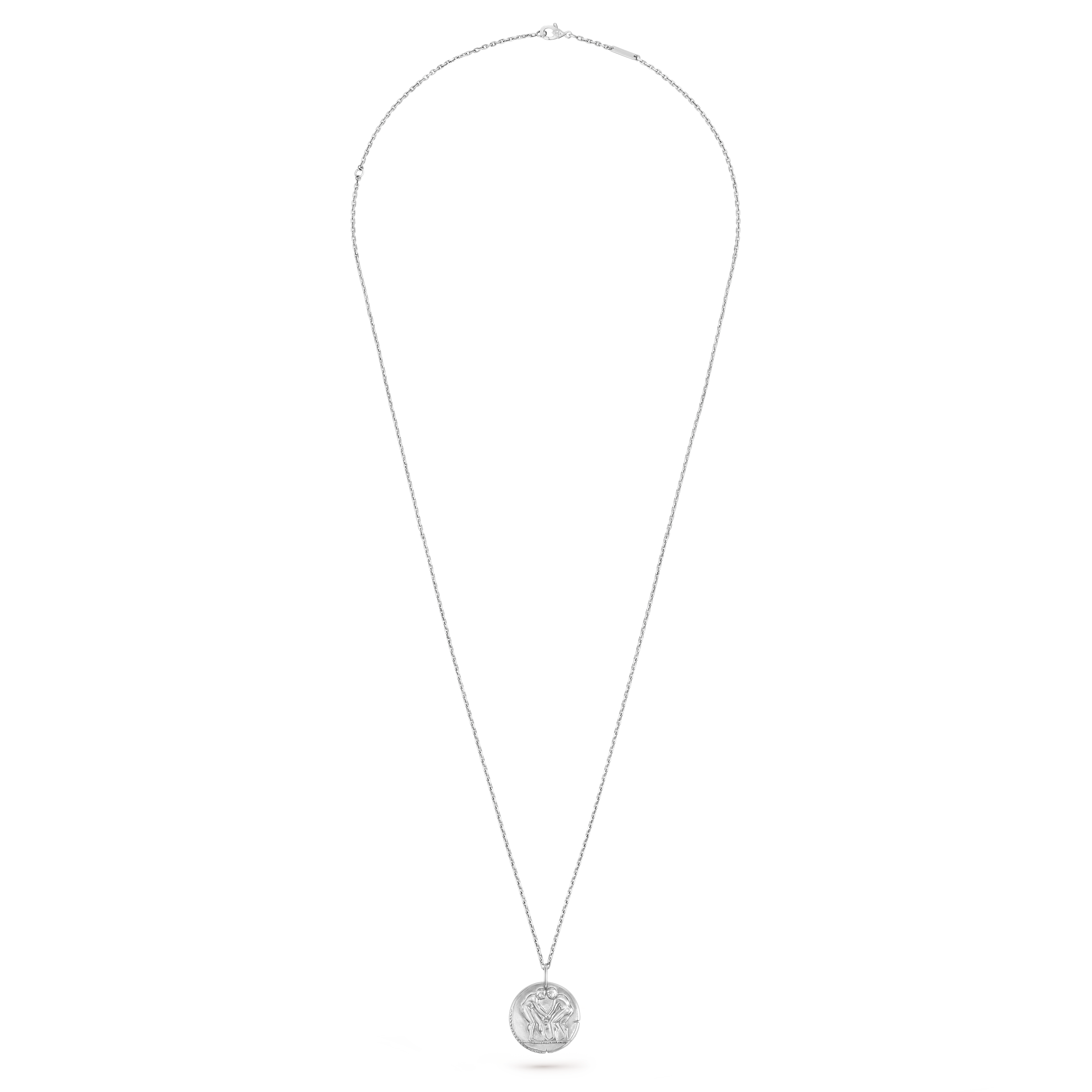 Zodiaque Geminorum（双子座）吊坠, 18K白金, Front, Jewelry Pendent_梵克雅宝_Van Cleef & Arpels