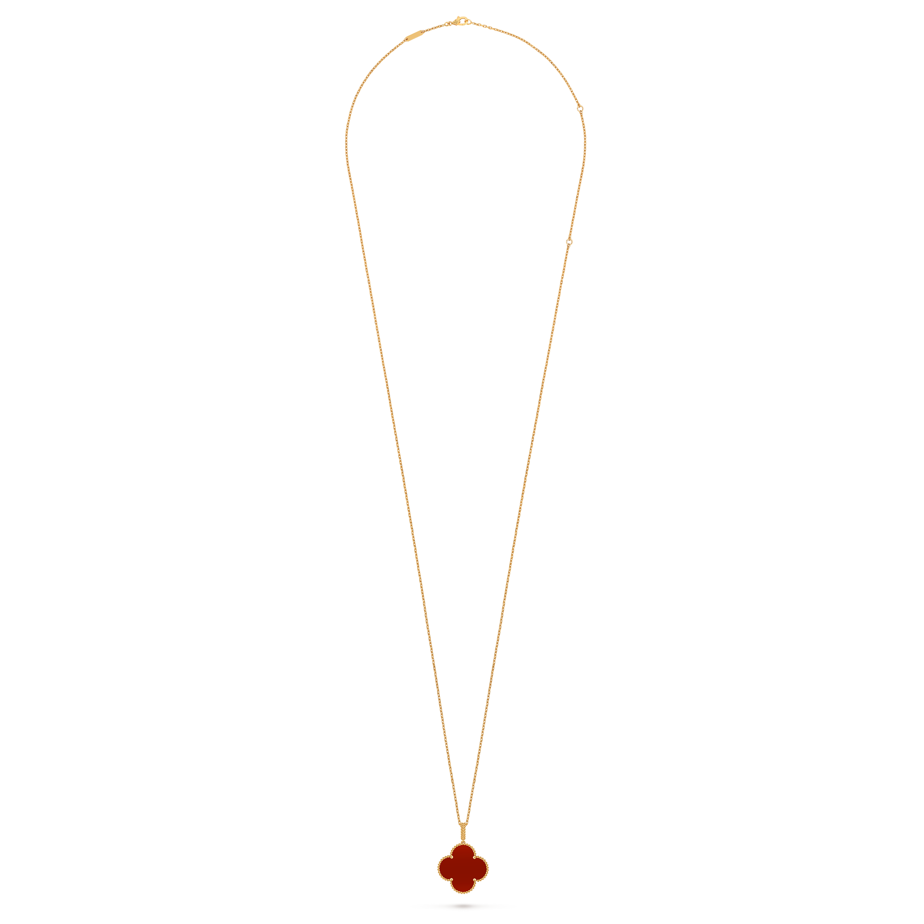 Magic Alhambra长项链，1图案, 18K黄金, 红玉髓:  1 宝石, Detail Alternative, Jewelry Long Necklace_梵克雅宝_Van Cleef & Arpels