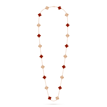 VCARP7RO00 - Vintage Alhambra长项链，20枚四叶幸运图案