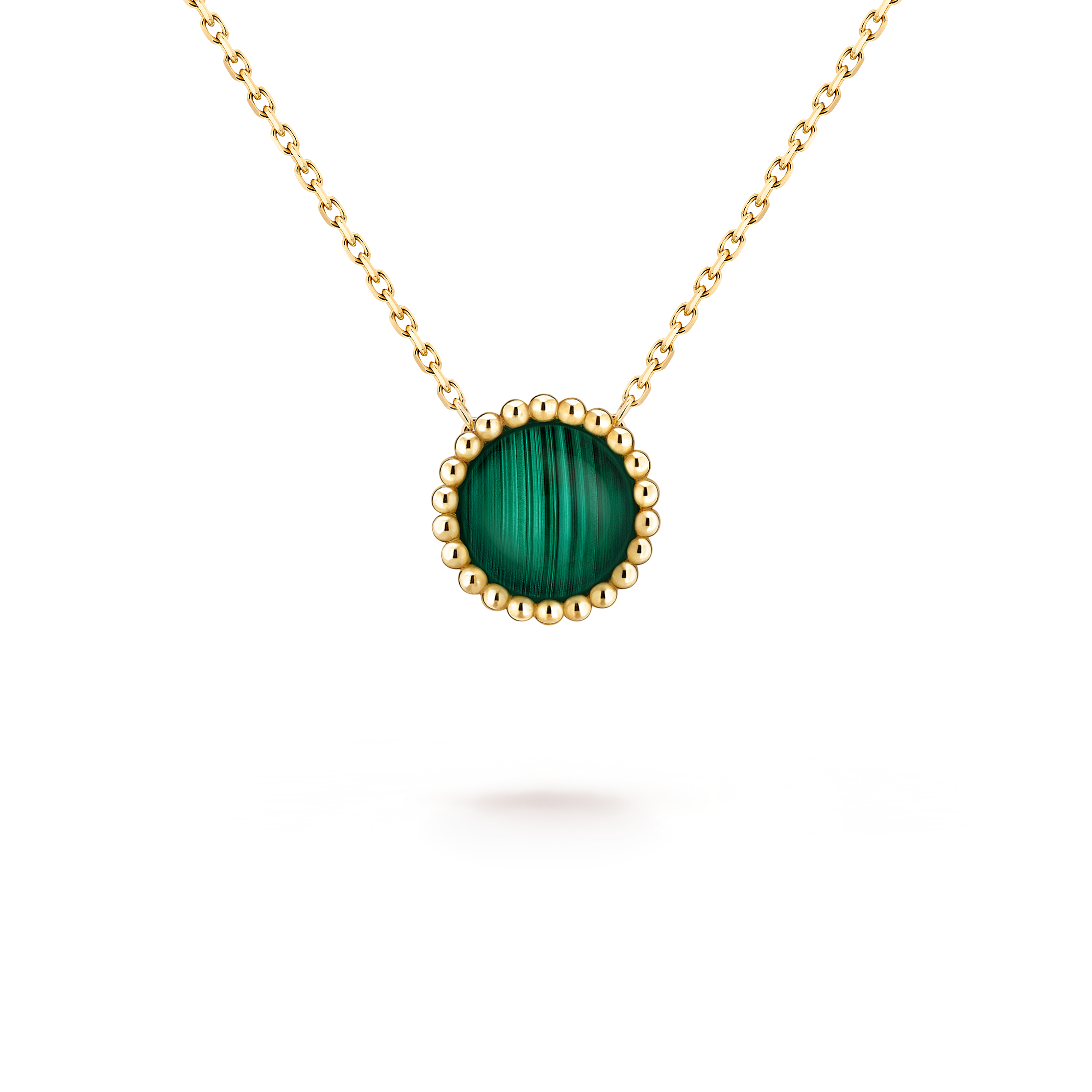 Perlée couleurs pendant, 18K yellow gold, Malachite:  1 stone, Detail, Jewelry Pendent - Van Cleef & Arpels