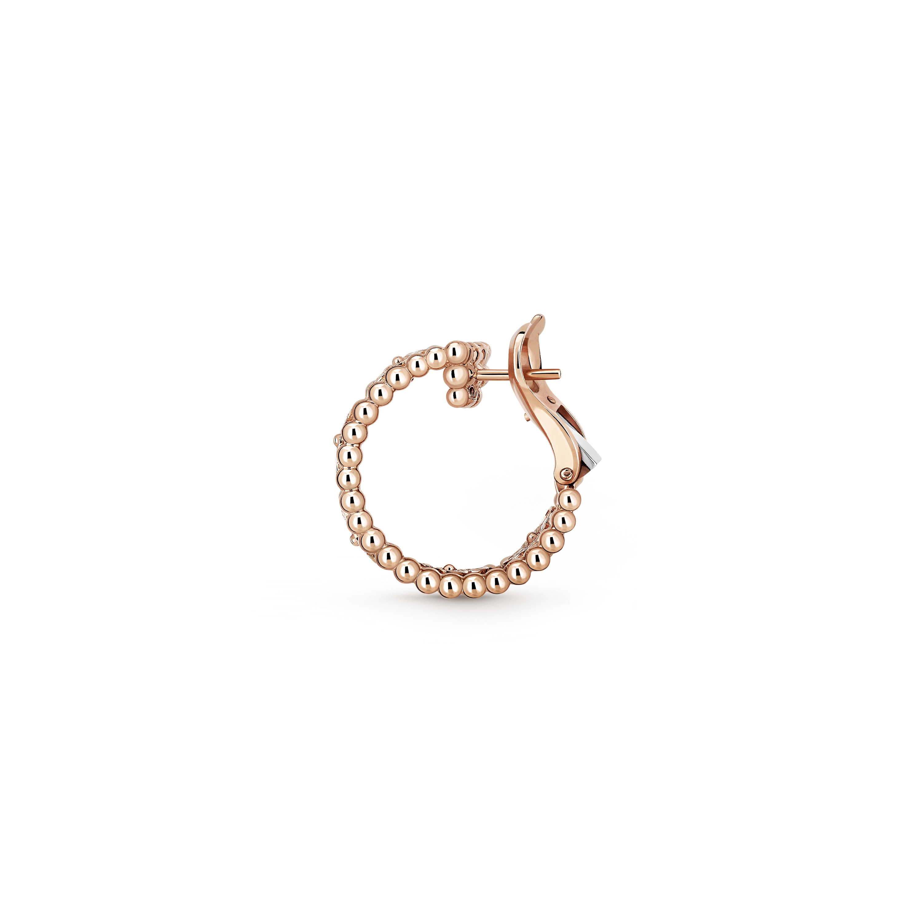 Perlée clovers环形耳环, 18K玫瑰金, 钻石:  40颗,  0.62 克拉, Profile, Jewelry Earrings_梵克雅宝_Van Cleef & Arpels