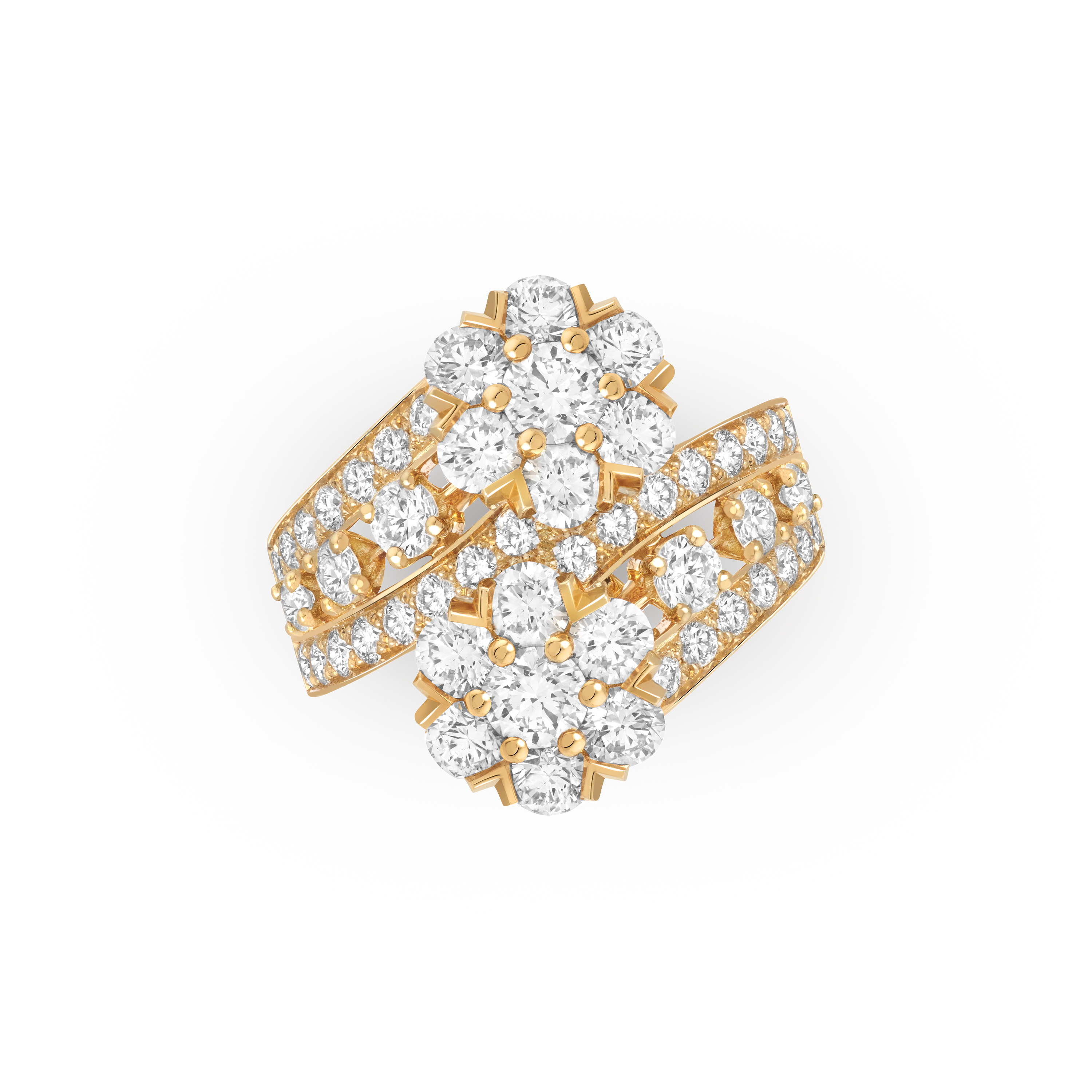Snowflake戒指, 18K黄金, 钻石:  50颗,  3 克拉, Top, High Jewelry Ring_梵克雅宝_Van Cleef & Arpels