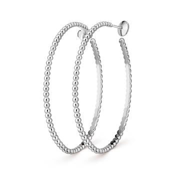 VCARN9PQ00 - Perlée pearls of gold hoop earrings, large model