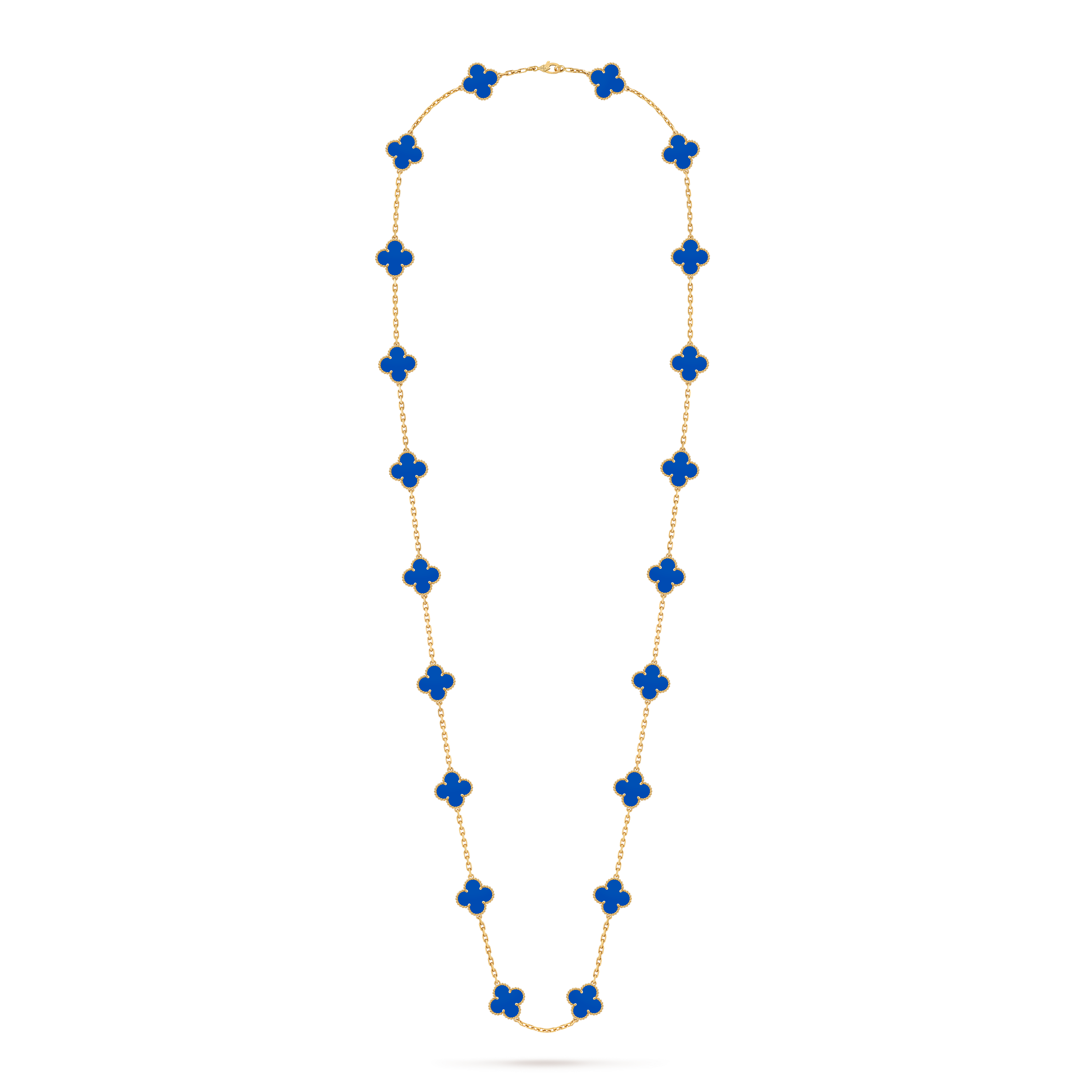 Vintage Alhambra长项链，20枚主题图案, 18K黄金, 玛瑙:  20颗, Front, Jewelry Long Necklace_梵克雅宝_Van Cleef & Arpels