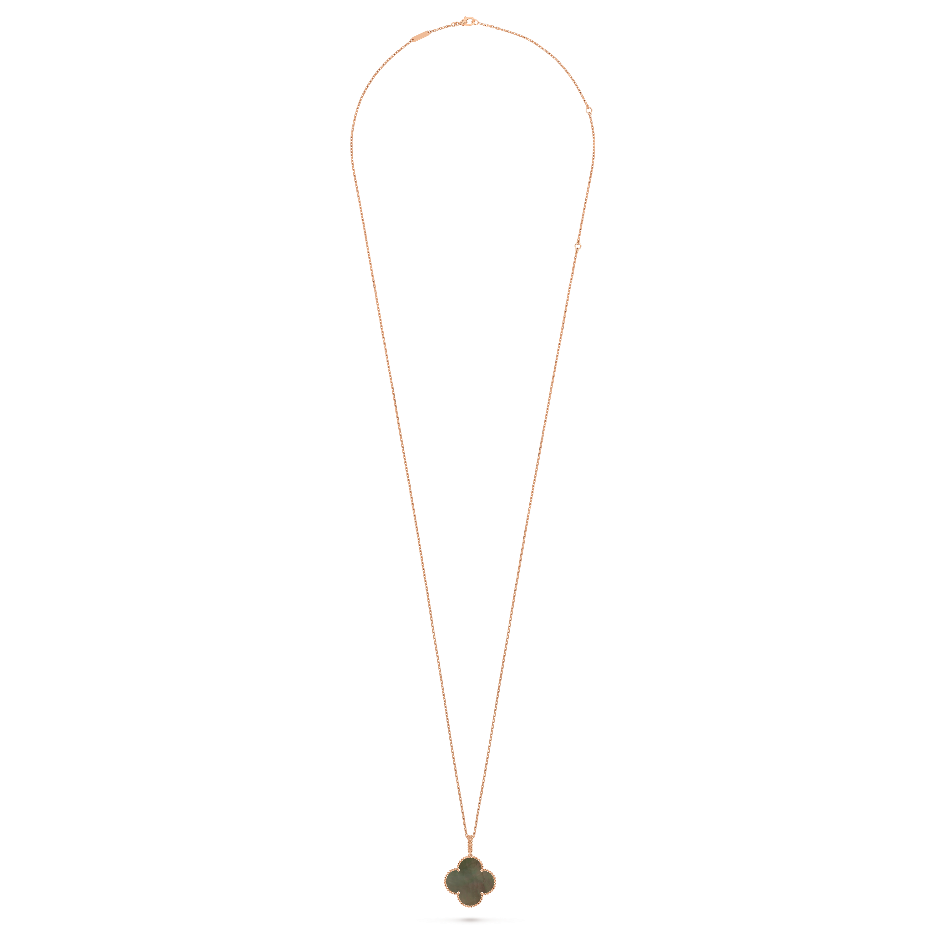 Magic Alhambra长项链，1枚四叶幸运图案, 18K玫瑰金, 珍珠母贝:  1 宝石, Detail Alternative, Jewelry Long Necklace_梵克雅宝_Van Cleef & Arpels