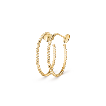 VCARO3YD00 - Perlée pearls of gold hoop earrings, small model