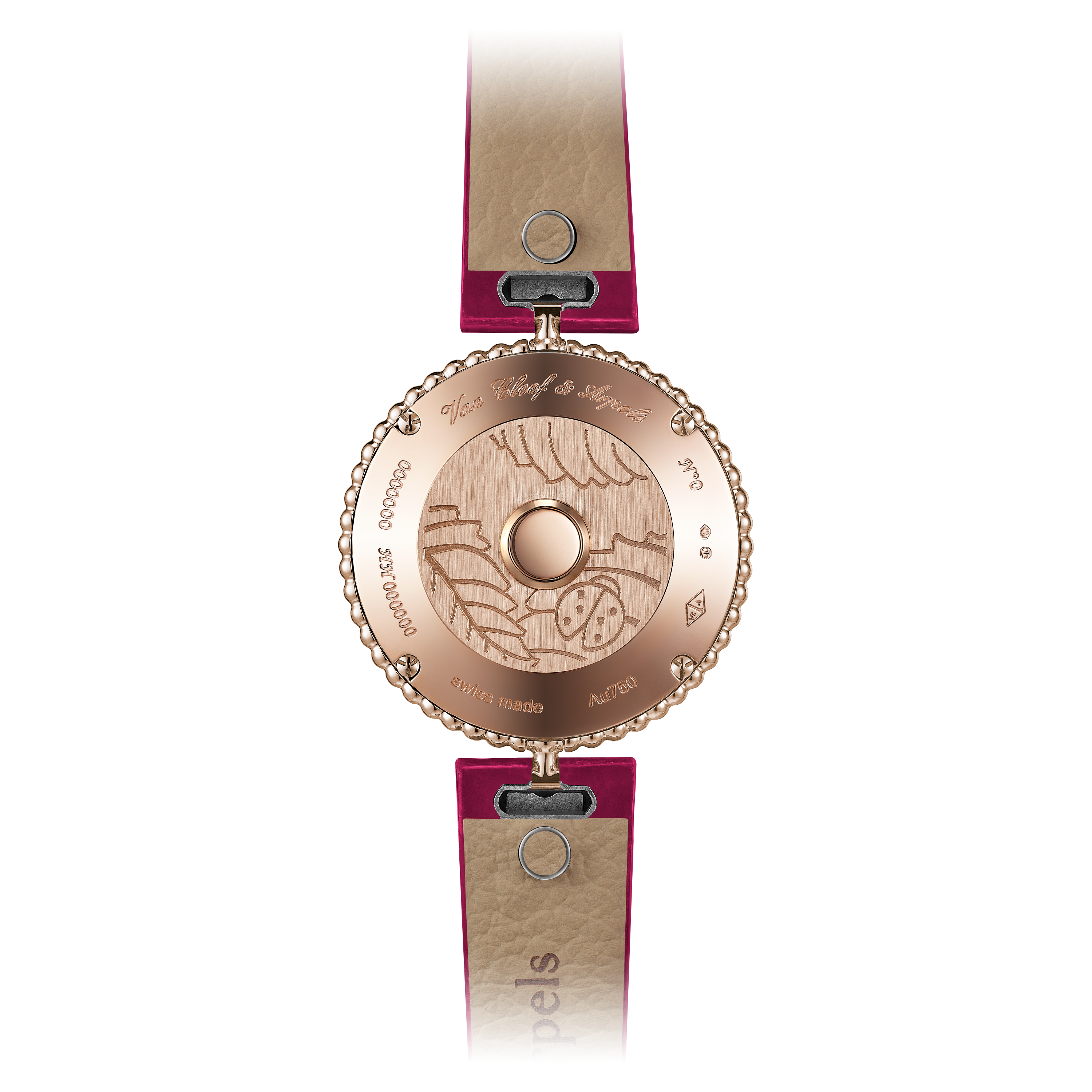 Perlée Extraordinaire Fruits Enchantés Framboise腕表, 18K玫瑰金, 钻石:  83颗,  1.07 克拉, Back, Watch_梵克雅宝_Van Cleef & Arpels