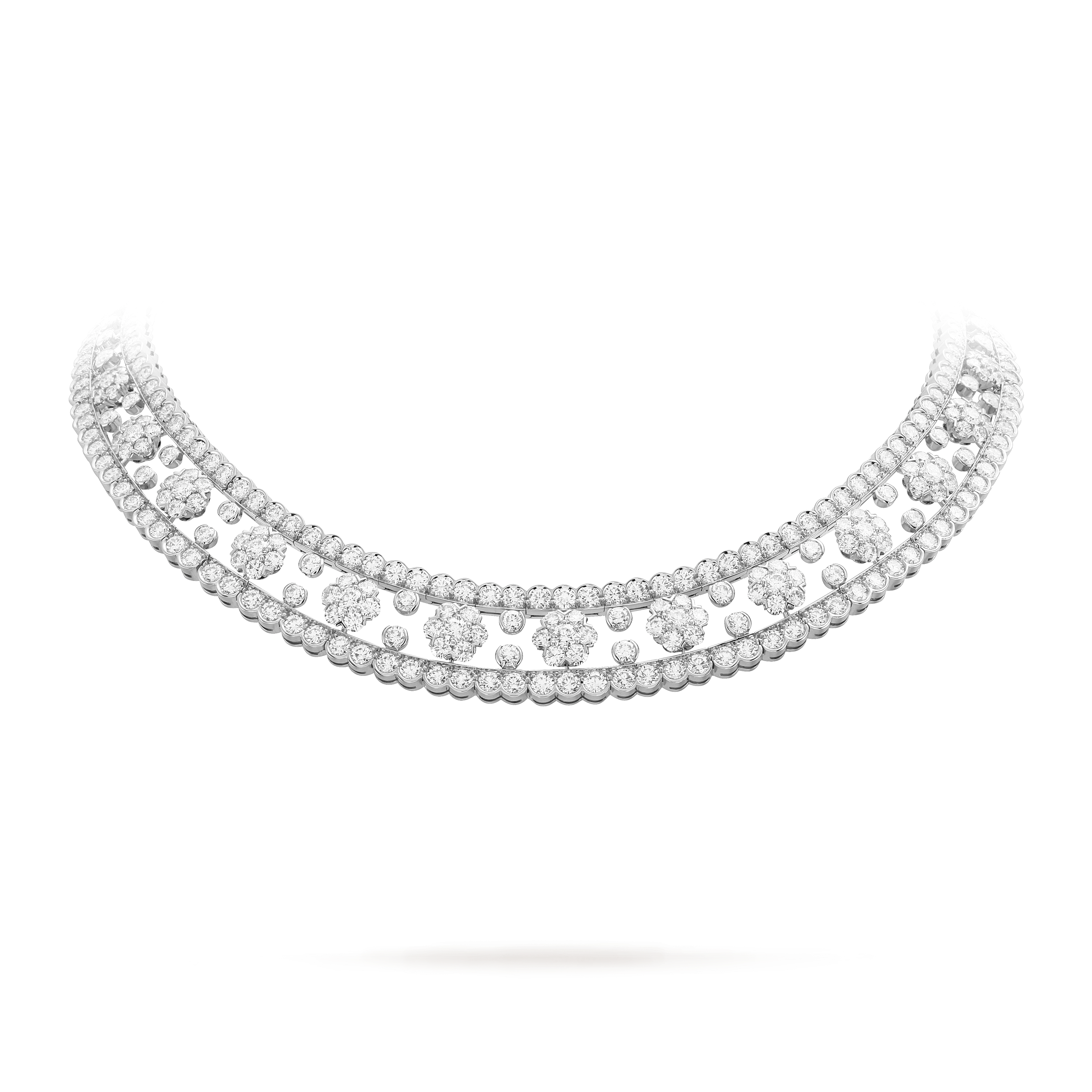 Snowflake项链, 18K白金, 钻石:  367颗,  30.99 克拉, On Stand, High Jewelry Necklace_梵克雅宝_Van Cleef & Arpels