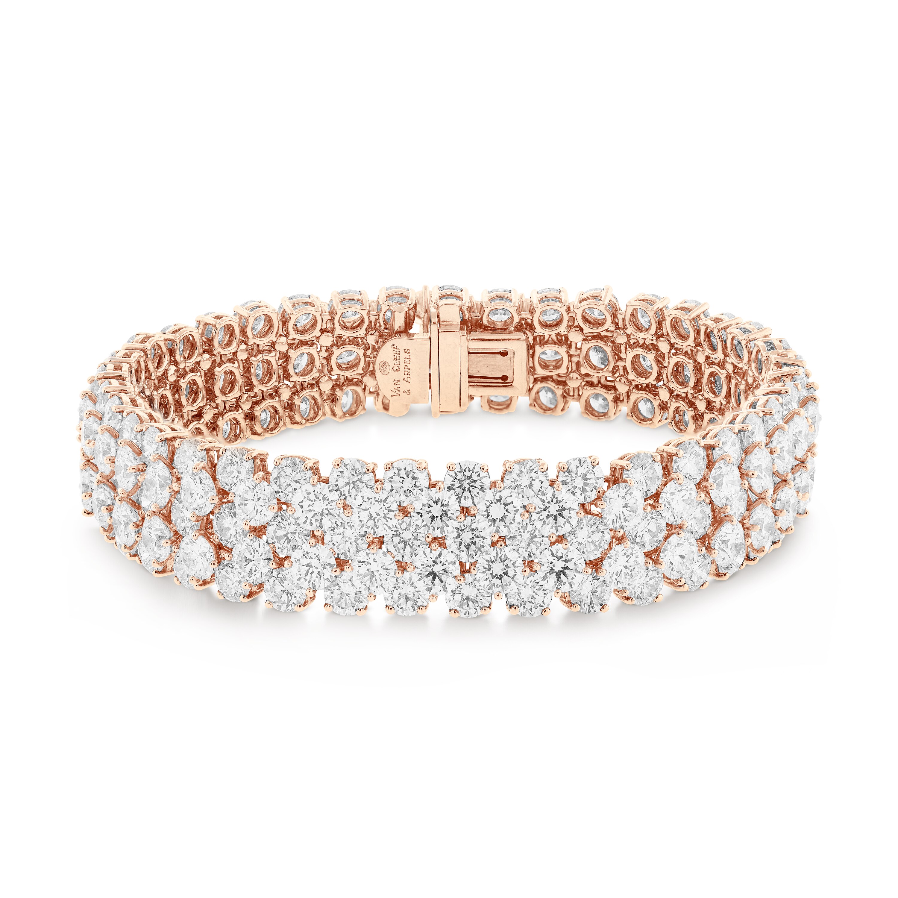 À Cheval 5排镶钻项链, 18K玫瑰金, 钻石:  465颗,  90.1 克拉, Detail, High Jewelry Necklace_梵克雅宝_Van Cleef & Arpels