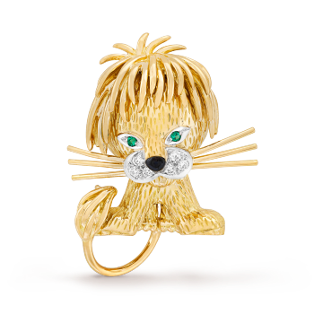 VCARA63200 - Lion Ebouriffé胸针，小号款式