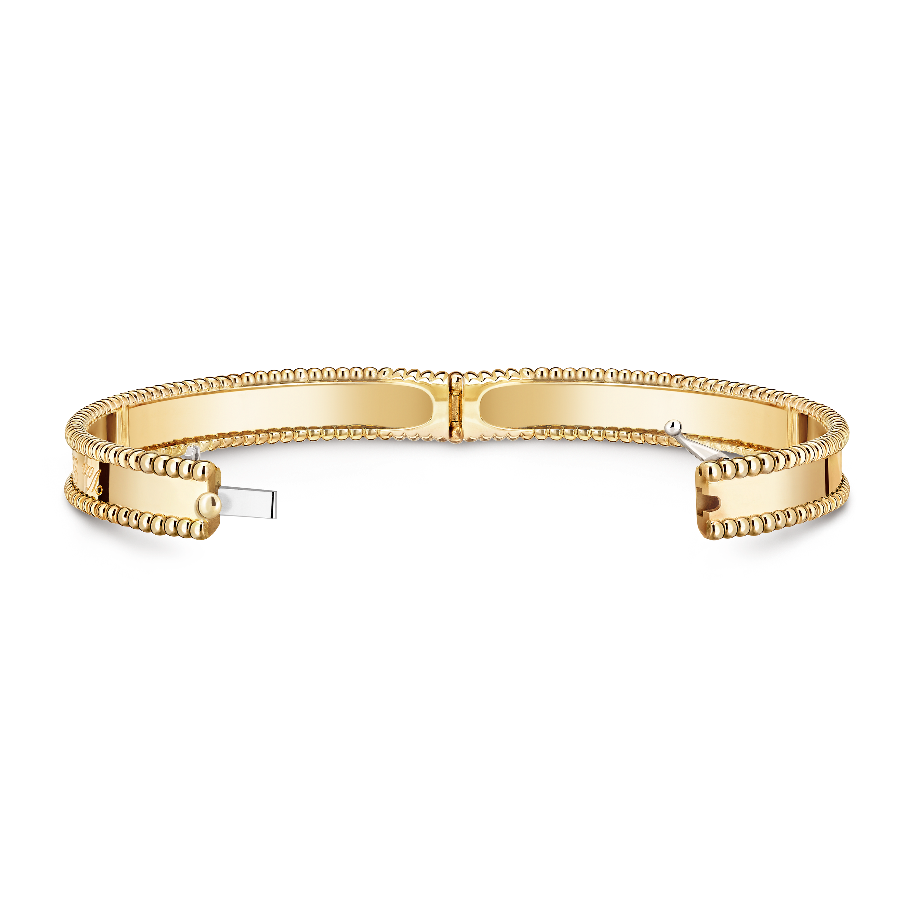 Perlée signature bracelet, extra small model, 18K yellow gold, Open, Jewelry Bracelet - Van Cleef & Arpels