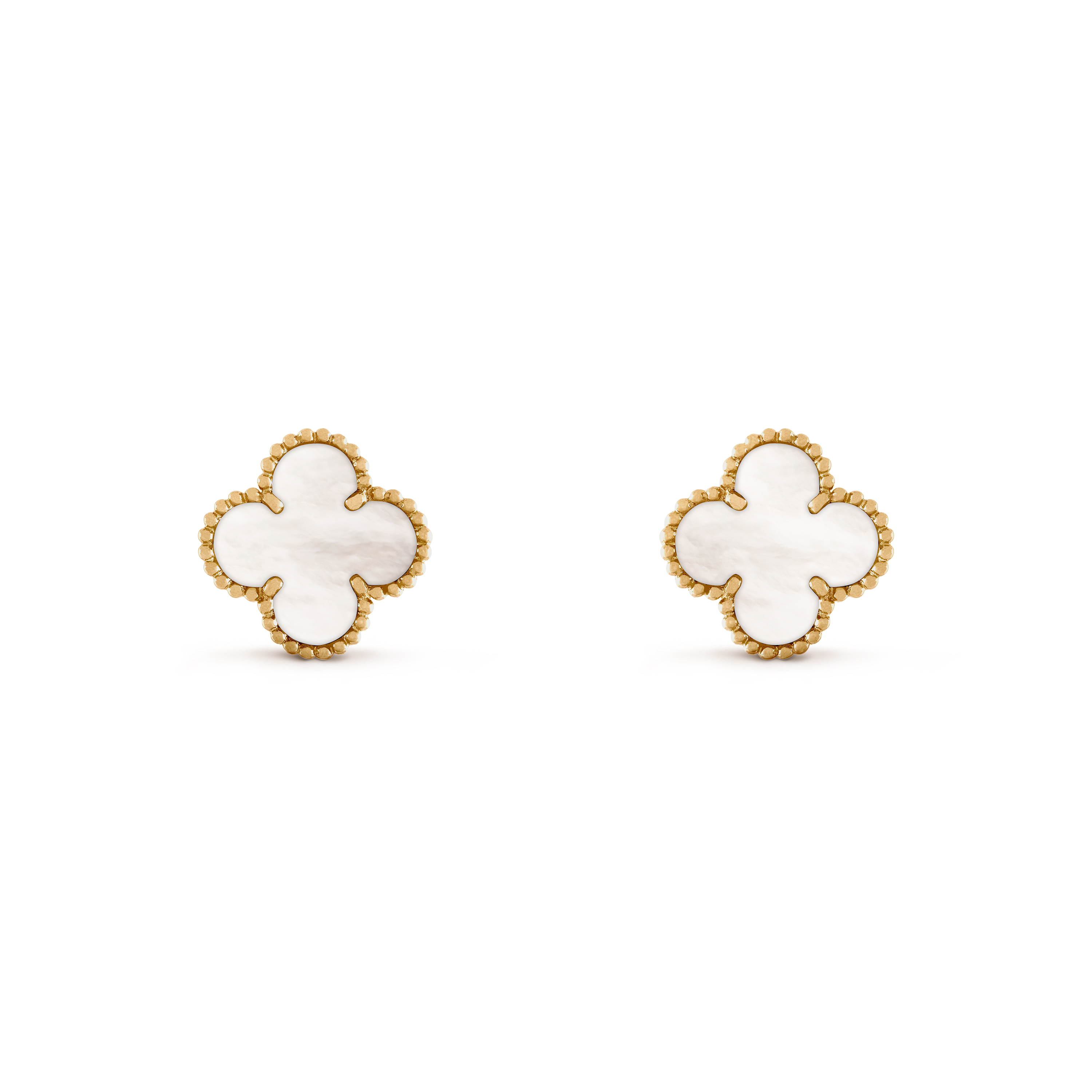 Van cleef white earrings hotsell