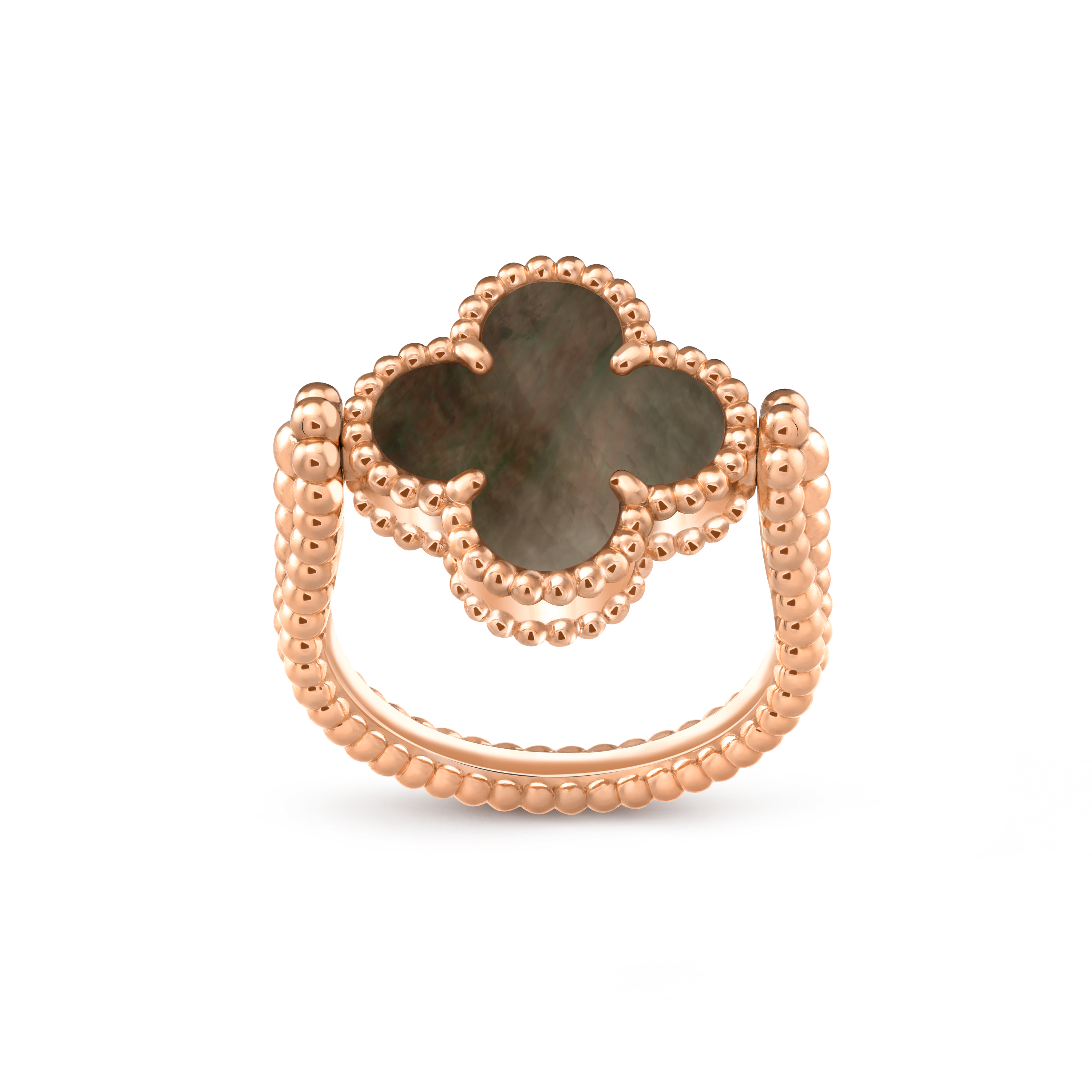 Vintage Alhambra可翻转戒指, 18K玫瑰金, 珍珠母贝:  1 宝石, 钻石:  1 宝石,  0.04 克拉, Profile, Jewelry Ring_梵克雅宝_Van Cleef & Arpels