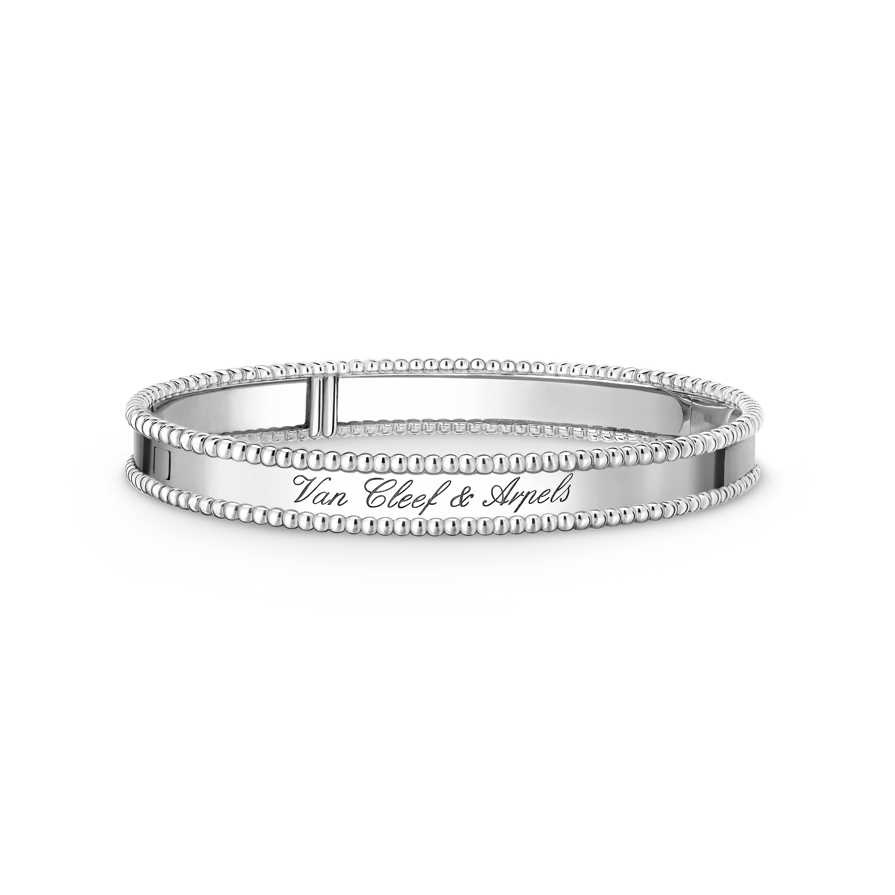 Perlée signature手镯，中号款式18K白金_梵克雅宝_Van Cleef & Arpels