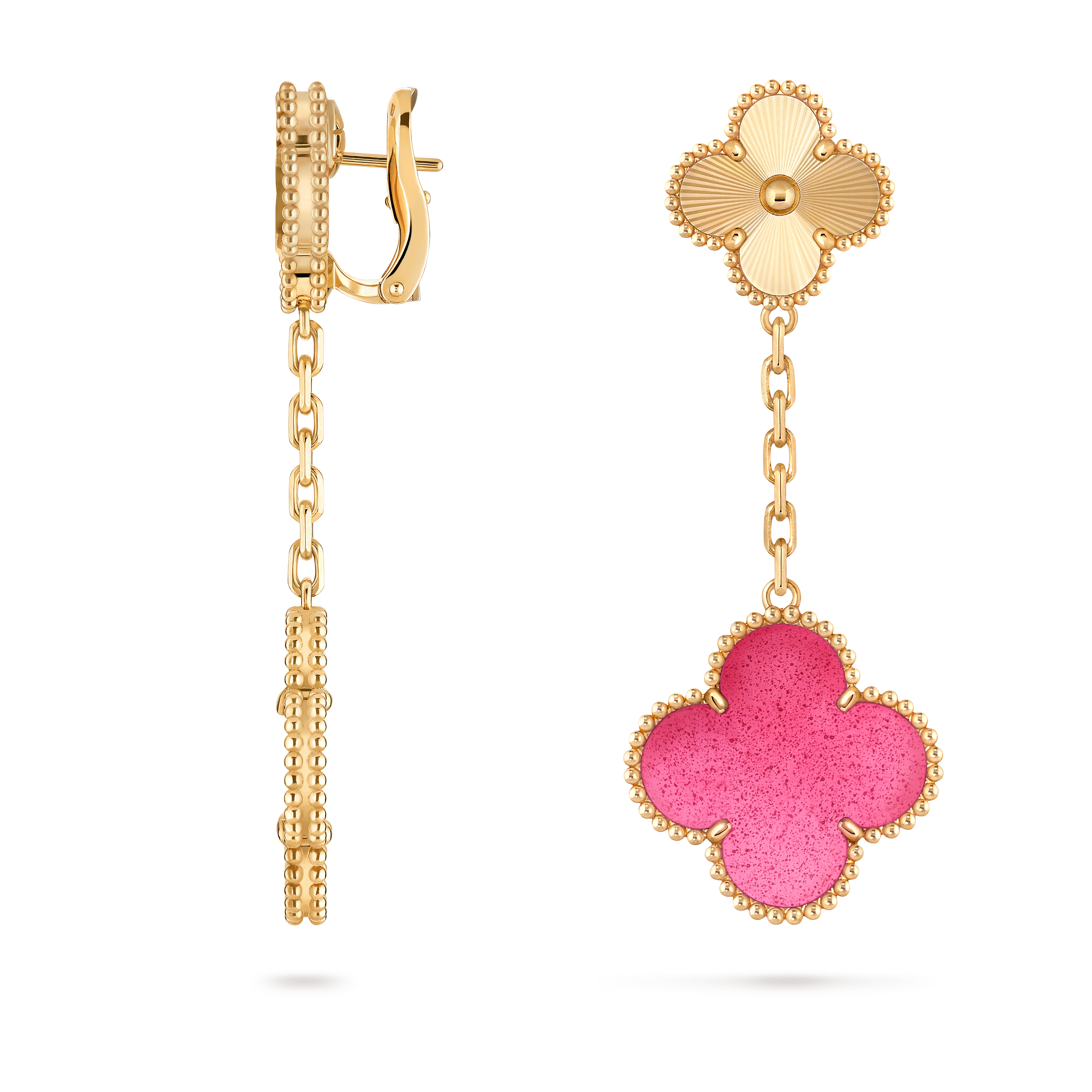 Magic Alhambra耳环，2枚四叶幸运主题图案, 18K黄金, Profile, Jewelry Earrings_梵克雅宝_Van Cleef & Arpels