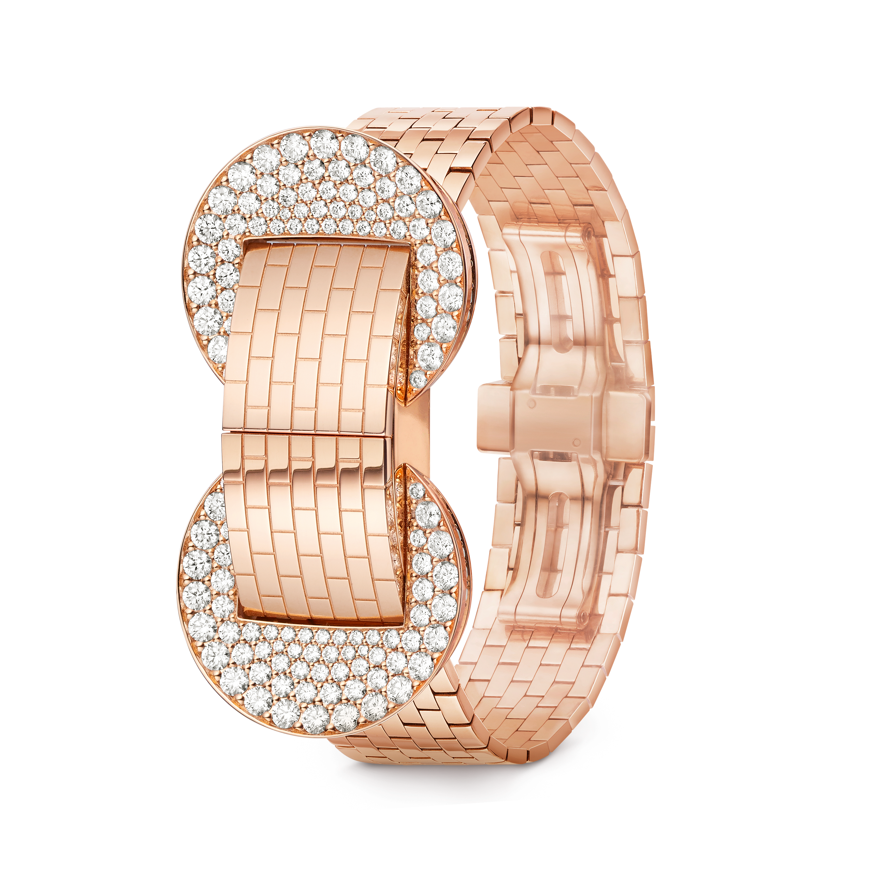 Ludo secret腕表, 18K玫瑰金, 珍珠母贝:  1 宝石, 钻石:  185颗,  4.98 克拉, Three Fourth Alternative, Watch_梵克雅宝_Van Cleef & Arpels