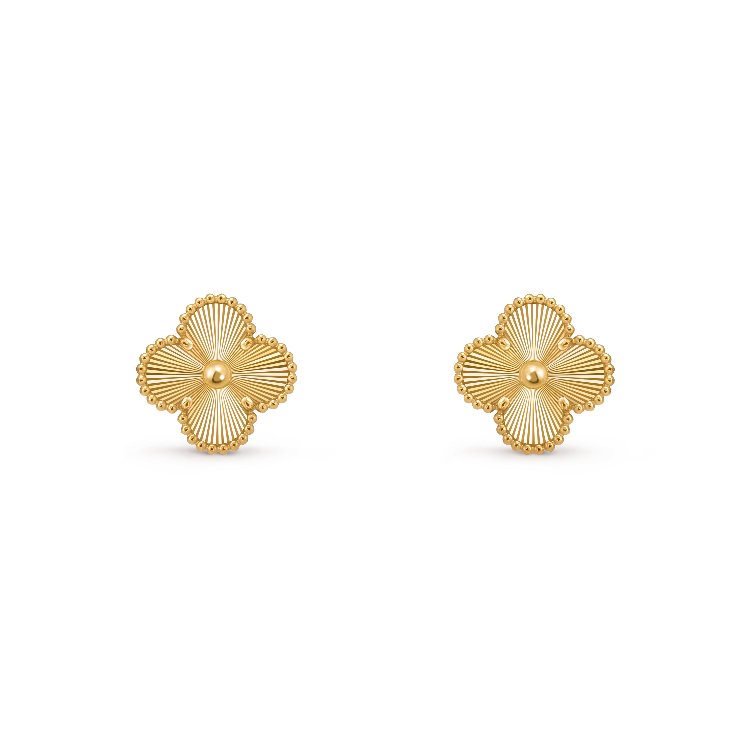 Vintage Alhambra耳环, 18K黄金, Front, Jewelry Earrings_梵克雅宝_Van Cleef & Arpels